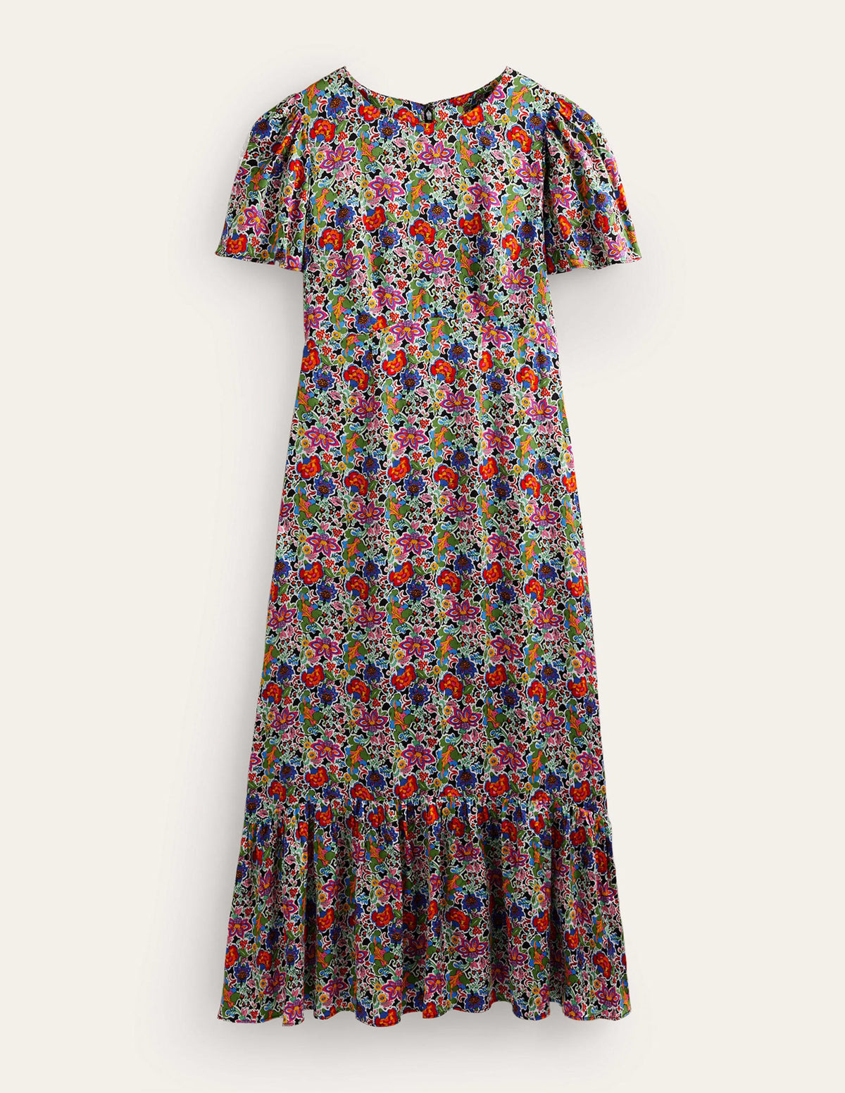 Tiered Flutter Tea Dress-Multi, Carnation Garden - Image 6