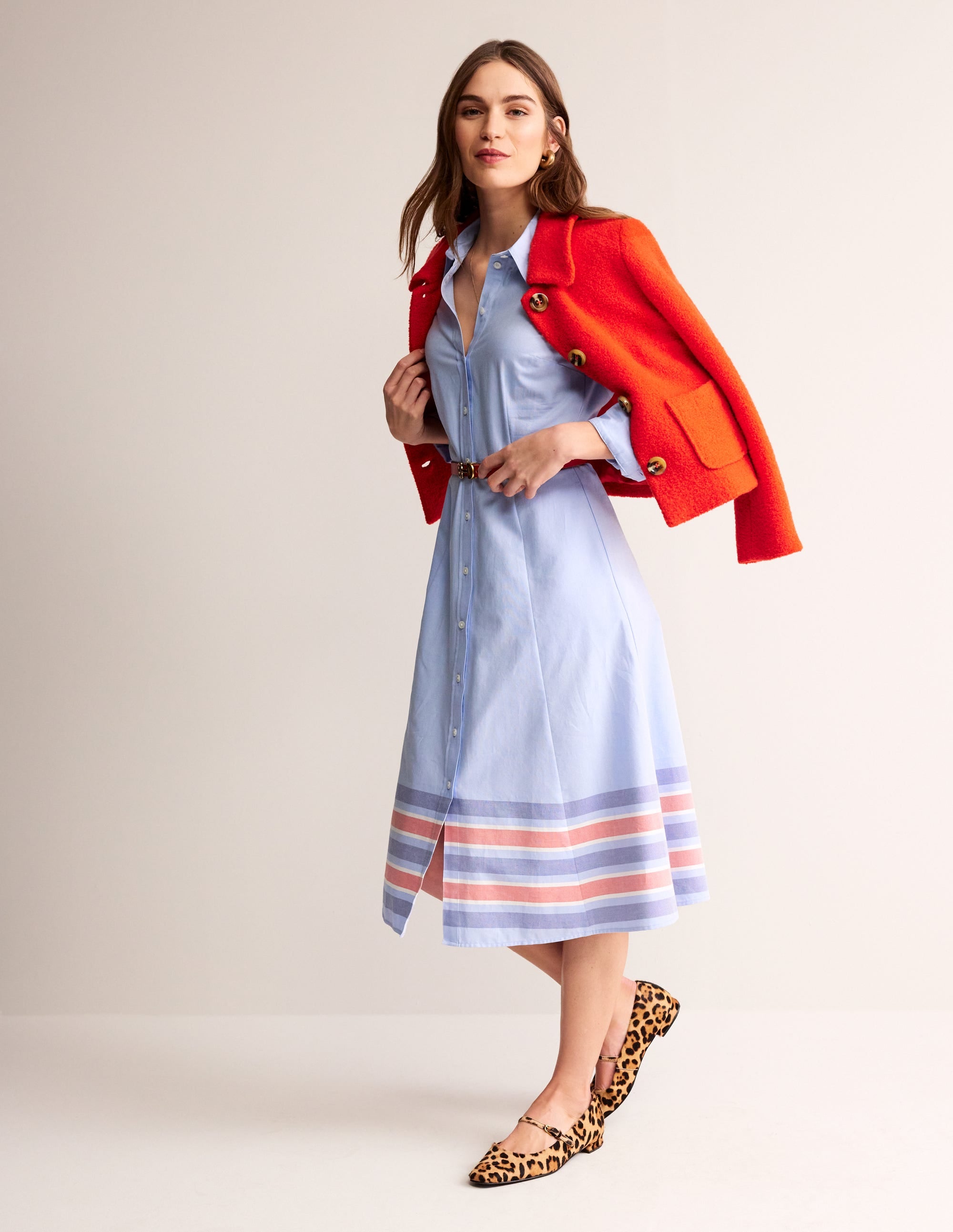 Kate Chambray Shirt Dress-Chambray - Image 5