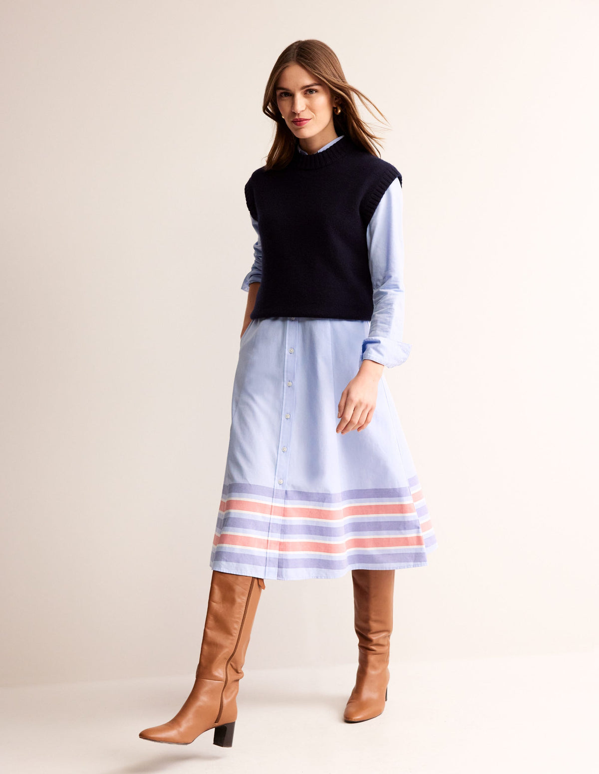 Kate Chambray Shirt Dress-Chambray - Image 6
