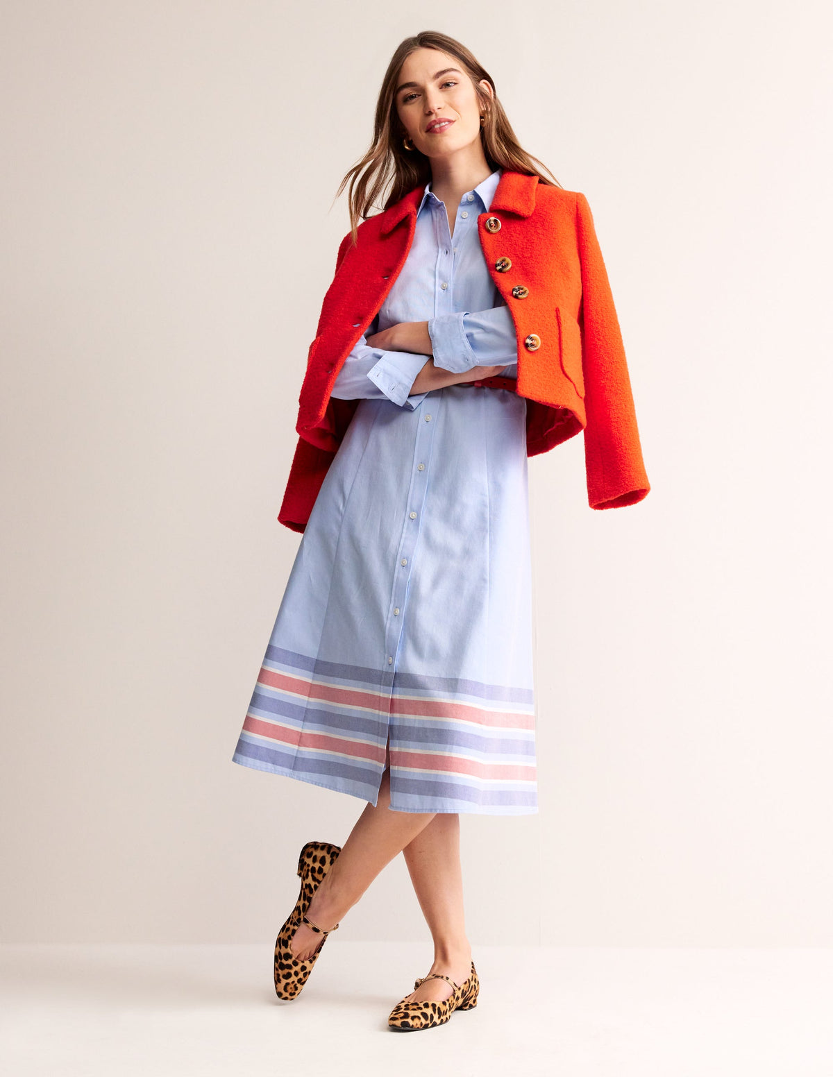 Kate Chambray Shirt Dress-Chambray - Image 7