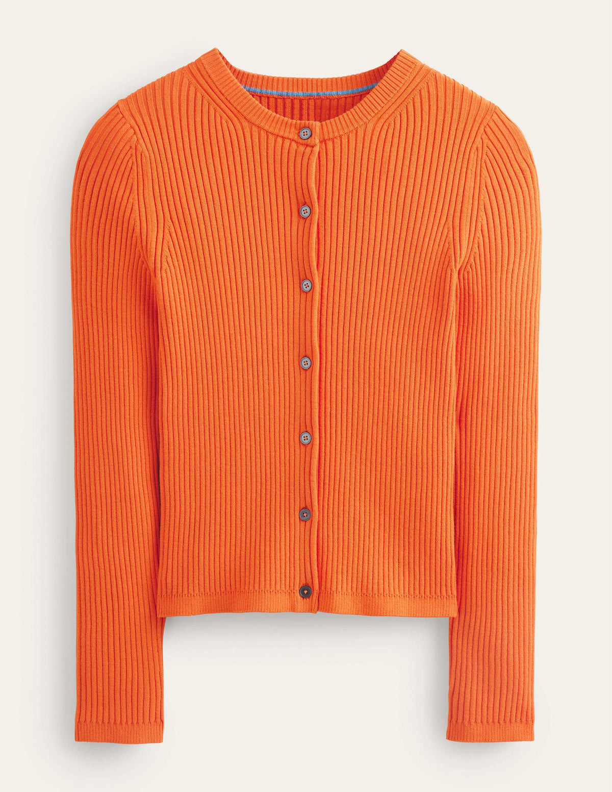 Ribbed Detail Cardigan-Kumquat - Image 7