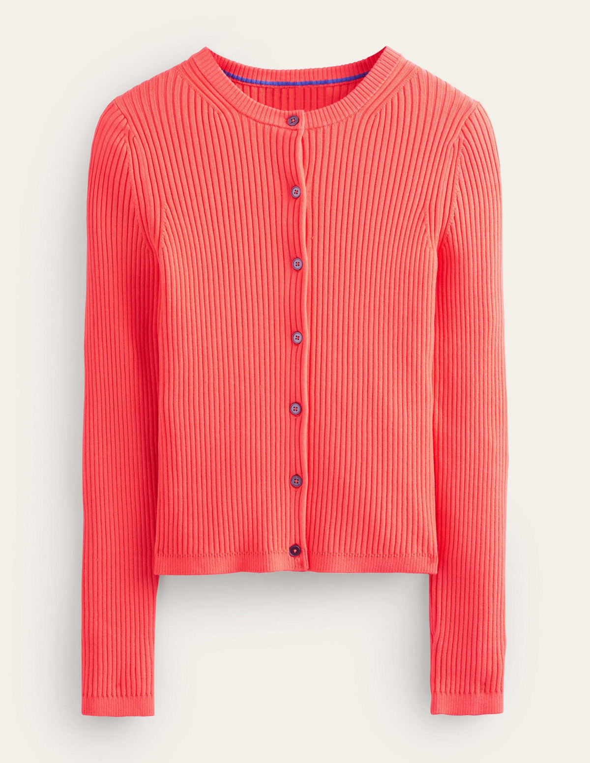 Ribbed Detail Cardigan-Watermelon Punch - Image 5