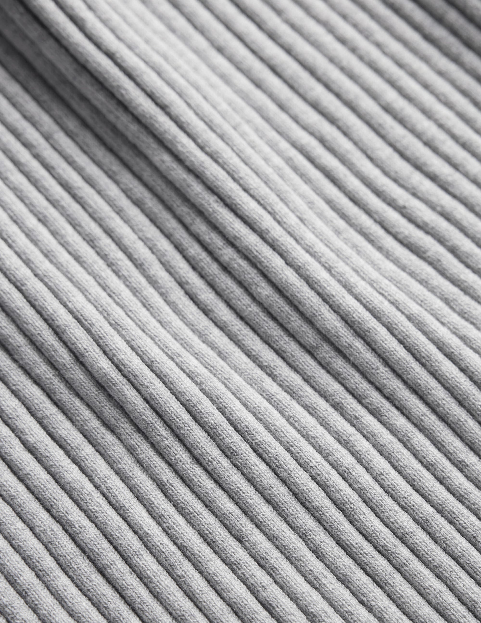 Ribbed Vest Top-Pale Grey Melange - Image 5