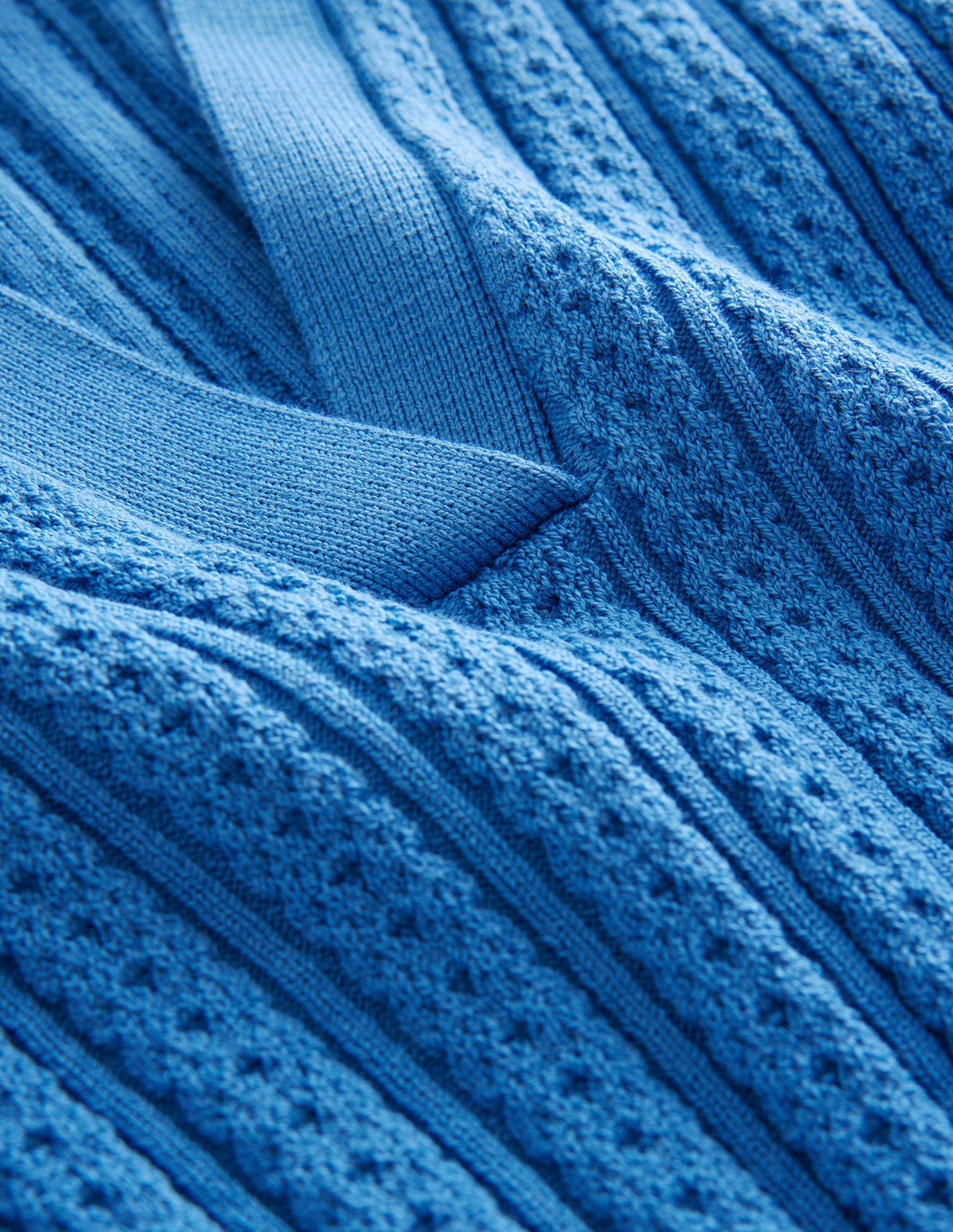 Ribbed Pointelle Collared Top-Porcelain Blue - Image 6