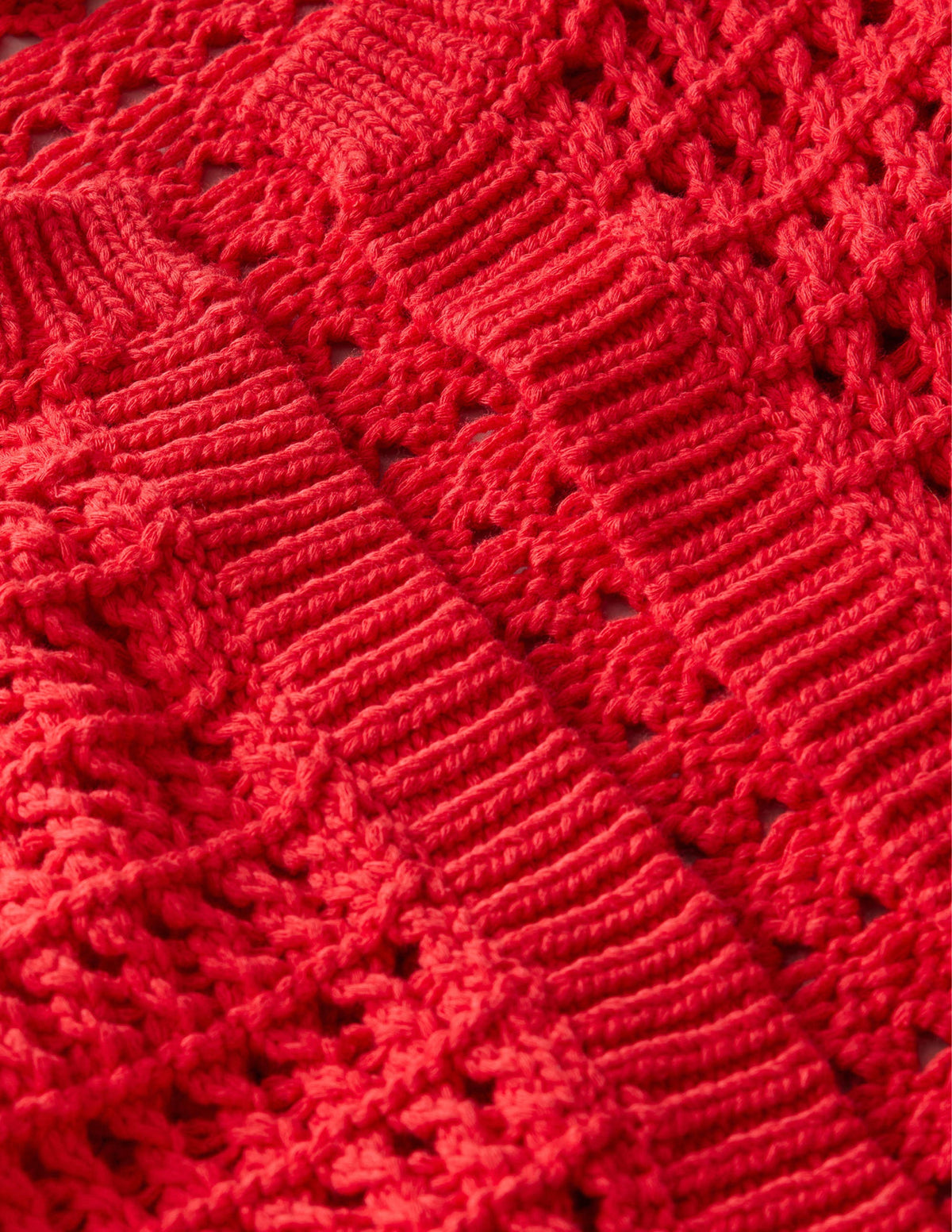 Cropped Crochet Cardigan-High Risk Red - Image 6