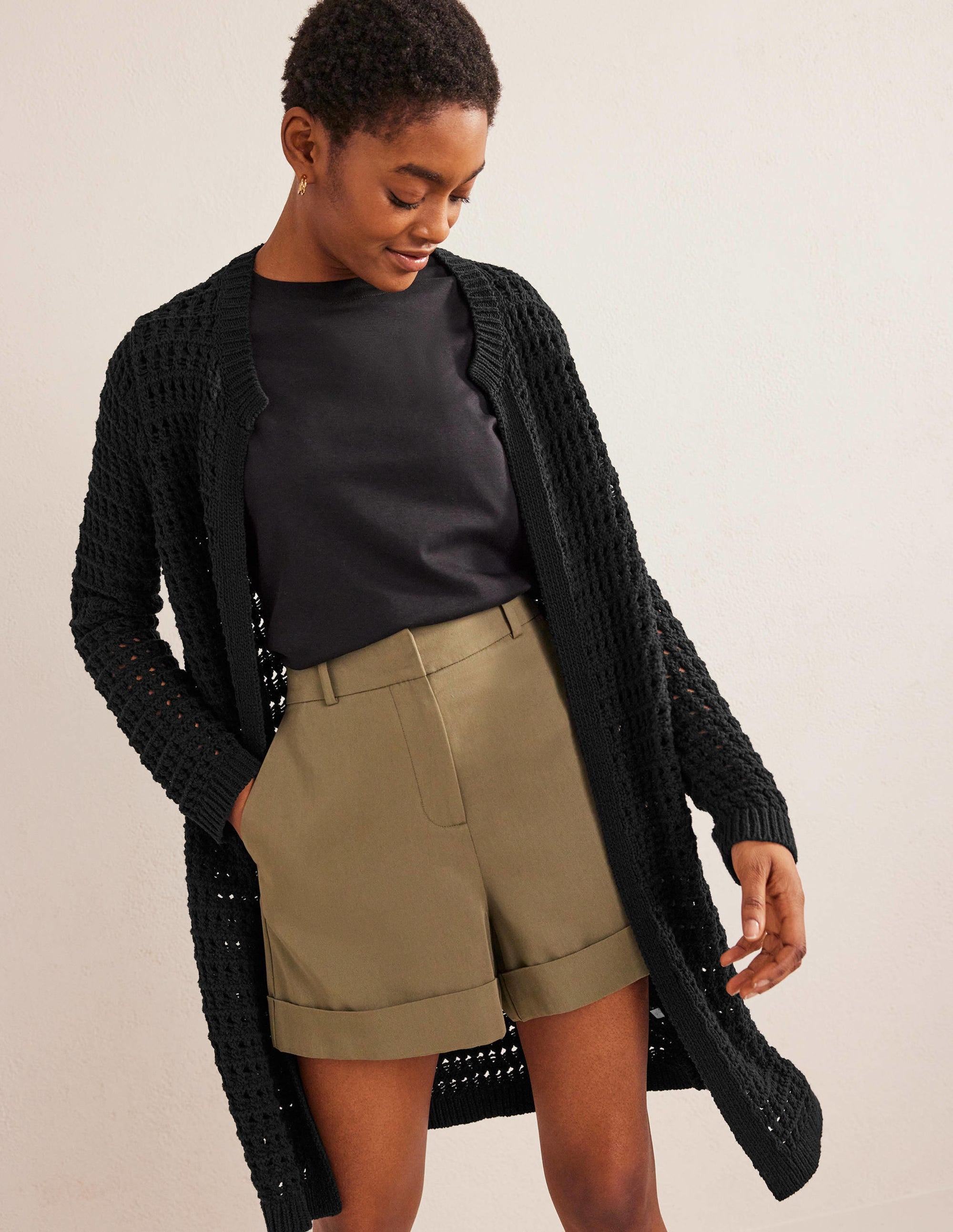 Crochet Coatigan-Black - Image 1