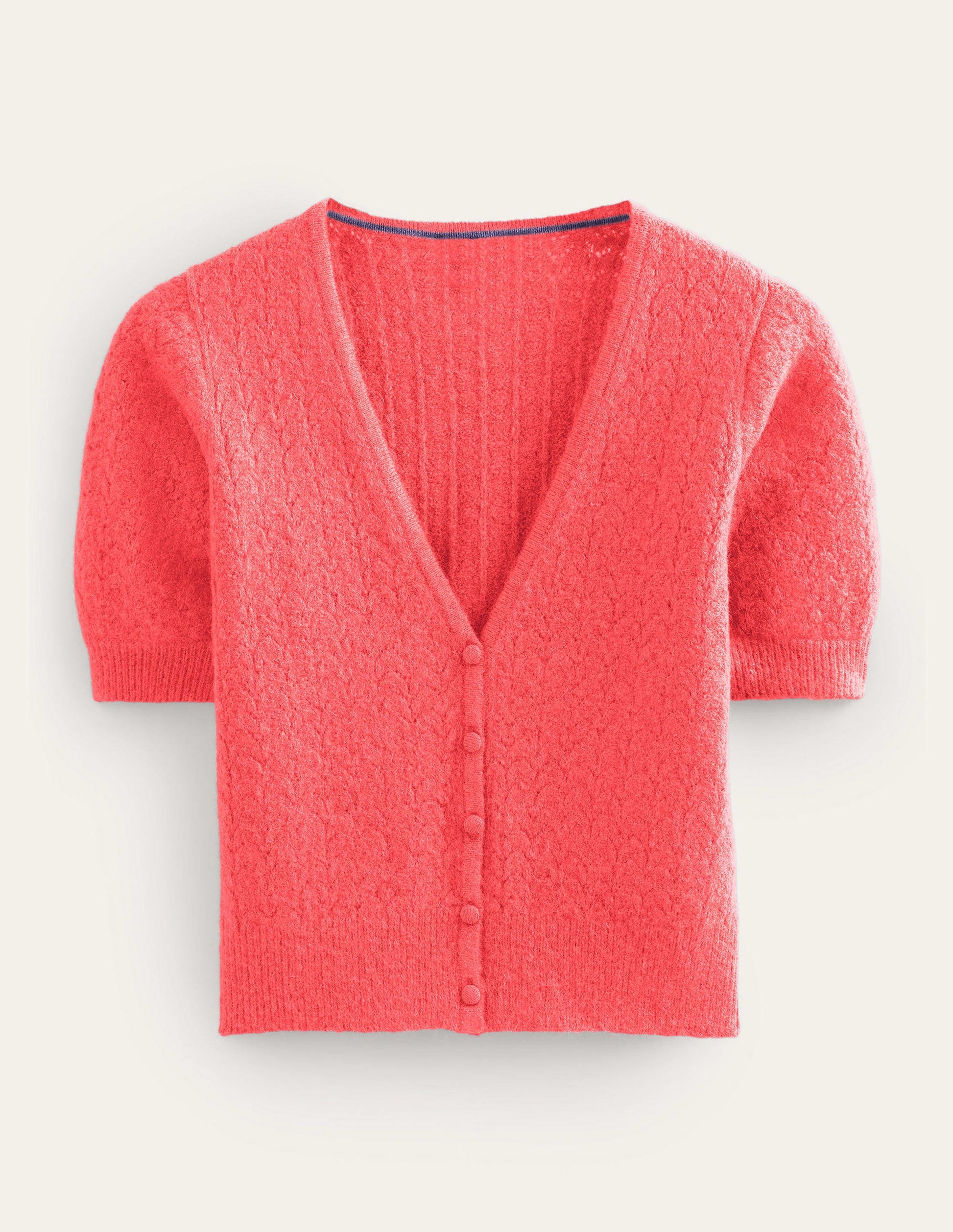 Pointelle Cardigan-Coral-5