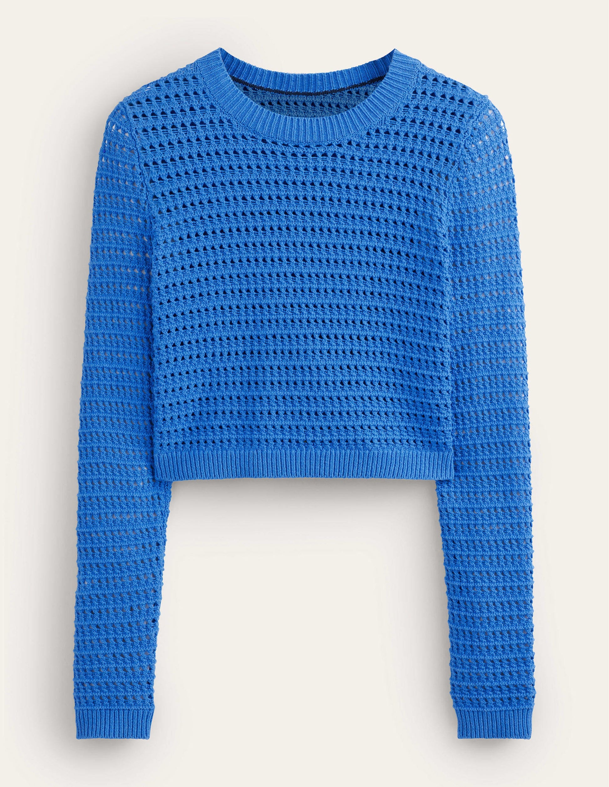 Cropped Crochet Jumper-Nebulus Blue-5