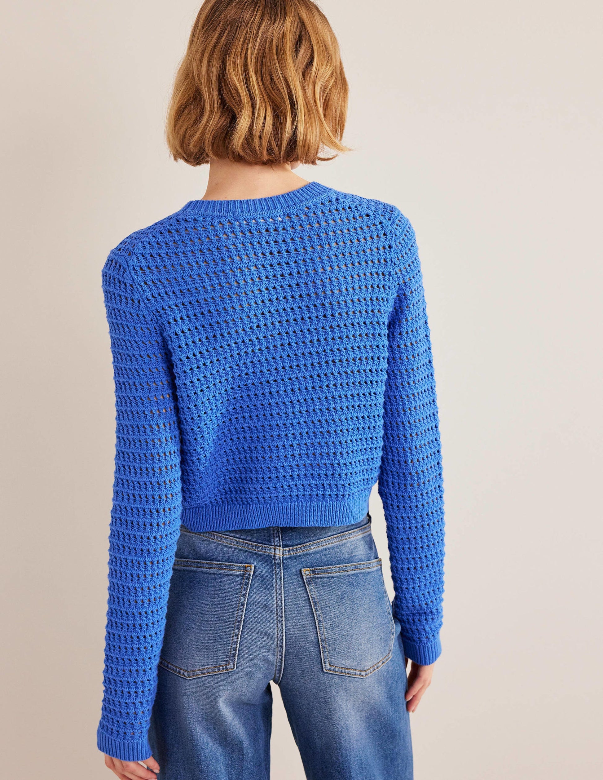 Cropped Crochet Jumper-Nebulus Blue-3