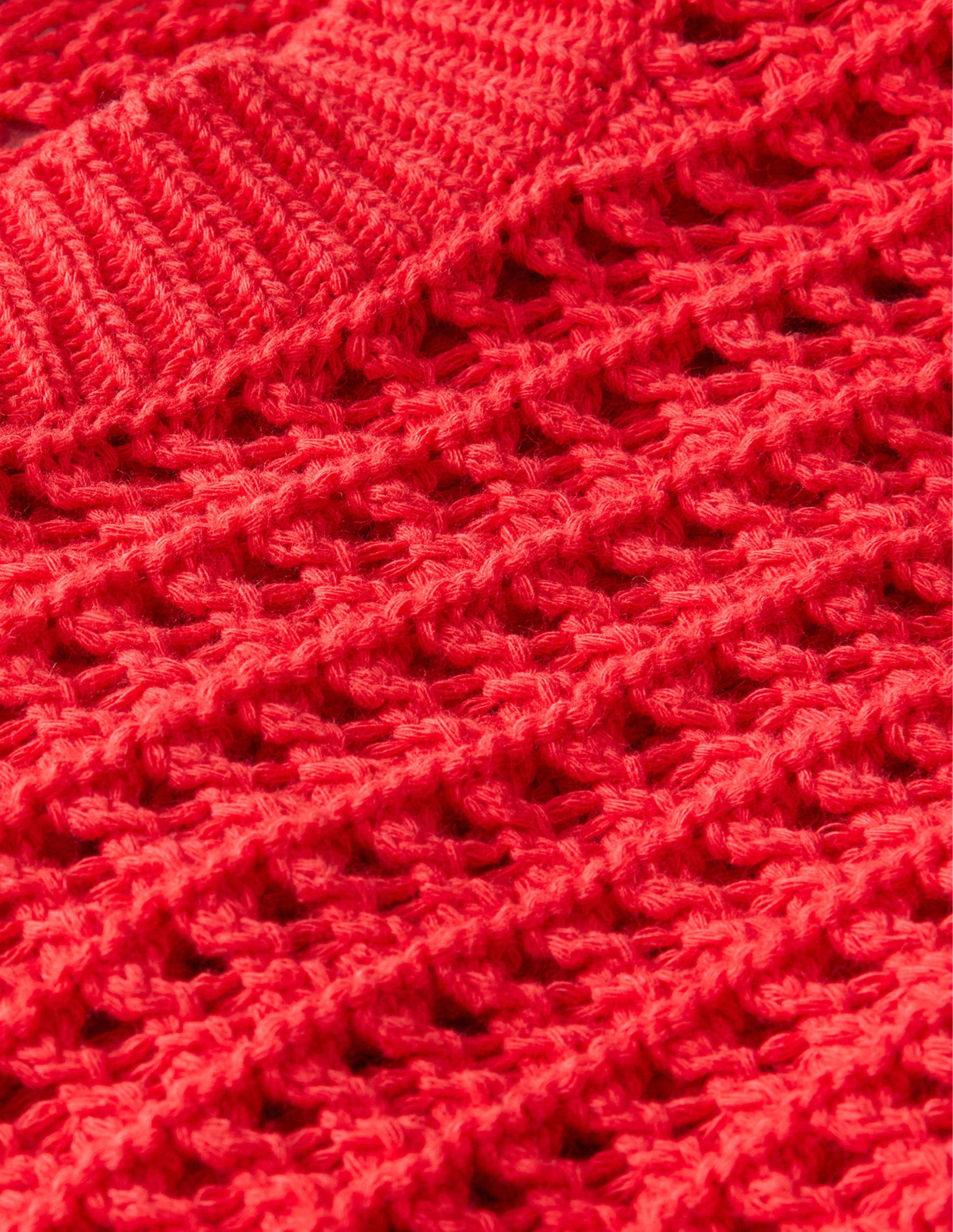 Cropped Crochet Jumper-High Risk Red-6