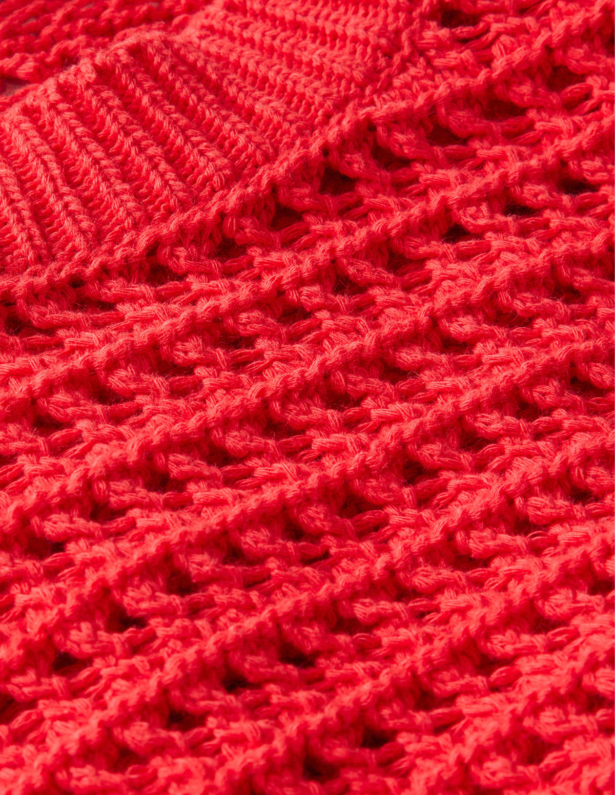 Cropped Crochet Jumper-High Risk Red - Image 6