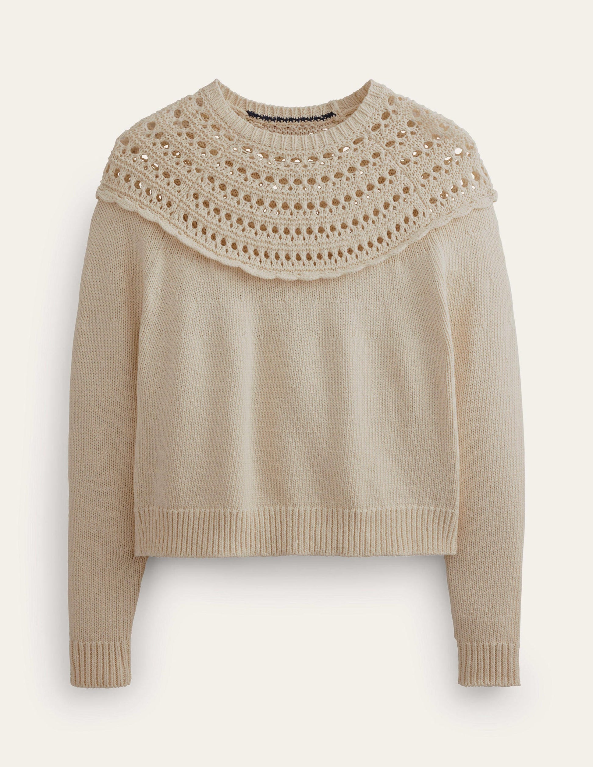 Crochet Yoke Jumper-Shearling-5