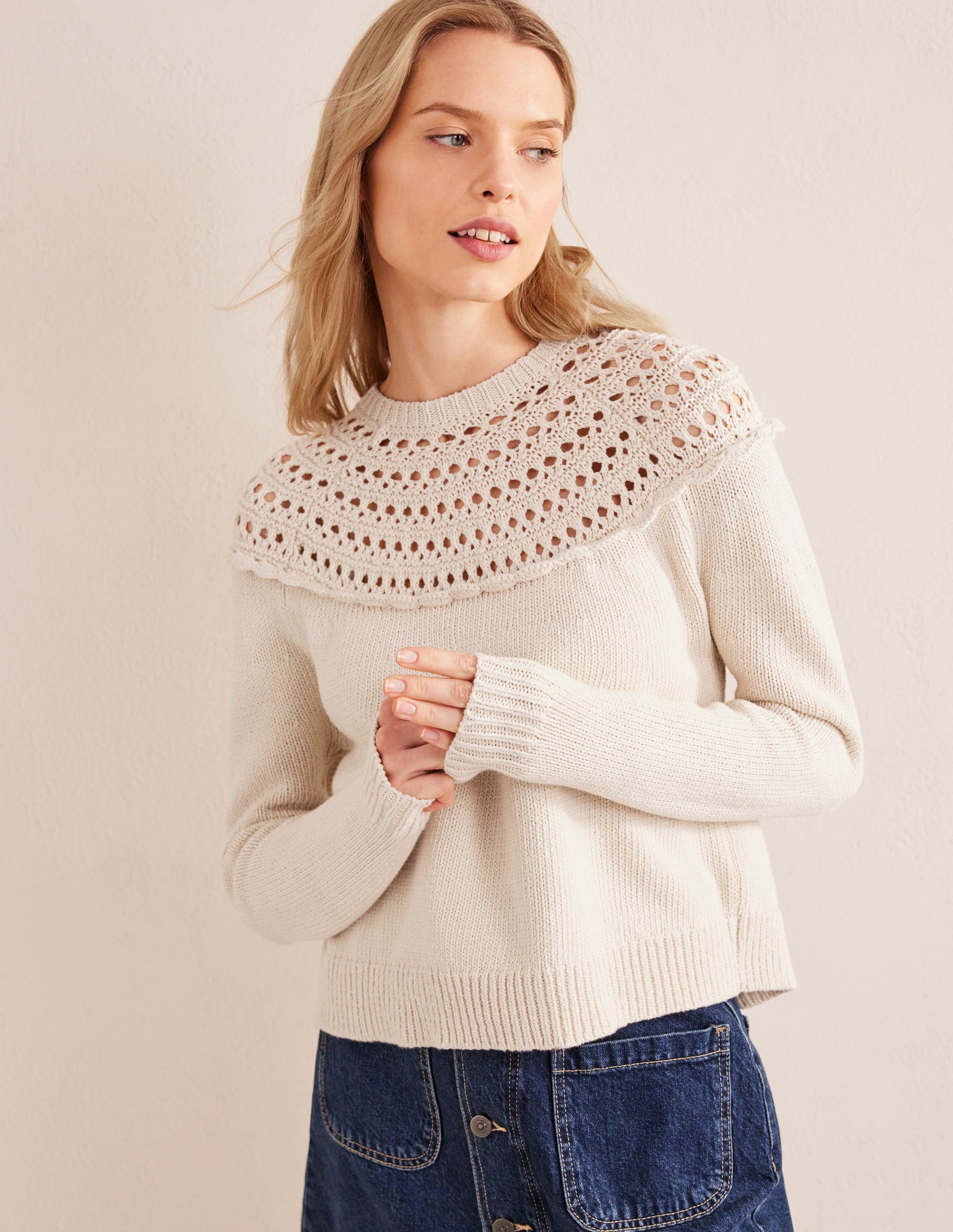 Crochet Yoke Jumper-Shearling-1