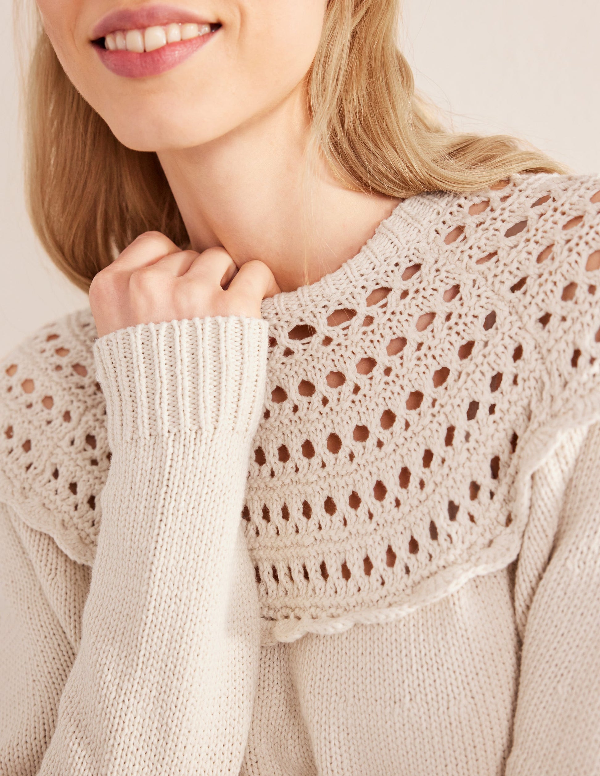 Crochet Yoke Jumper-Shearling-2