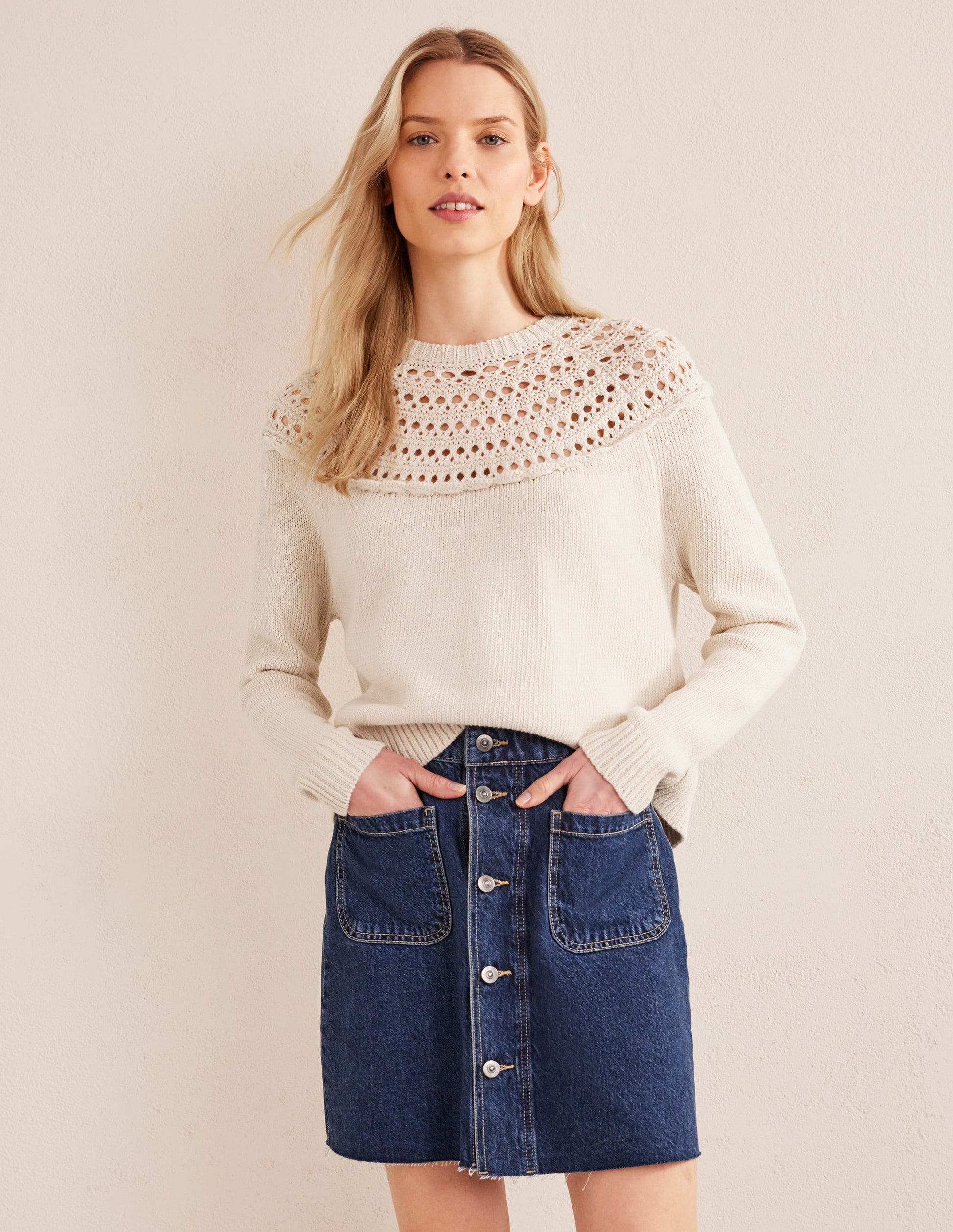 Crochet Yoke Jumper-Shearling-4
