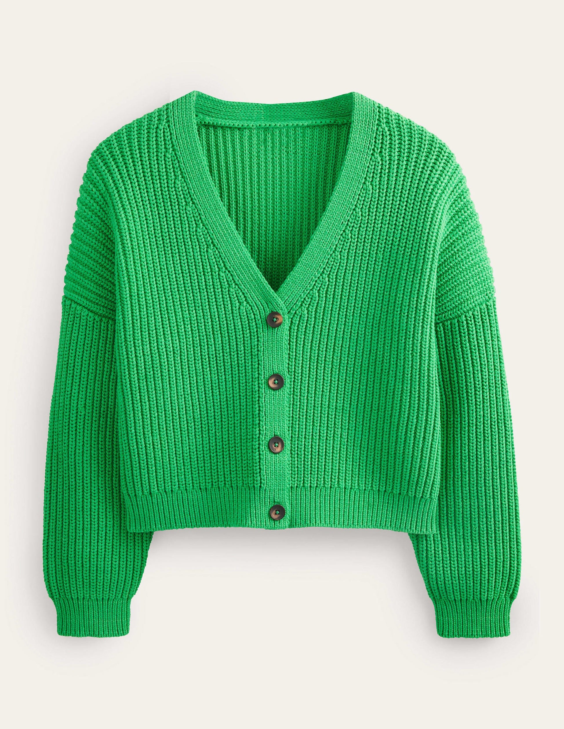 Oversized Ribbed Cardigan-Bright Green-5