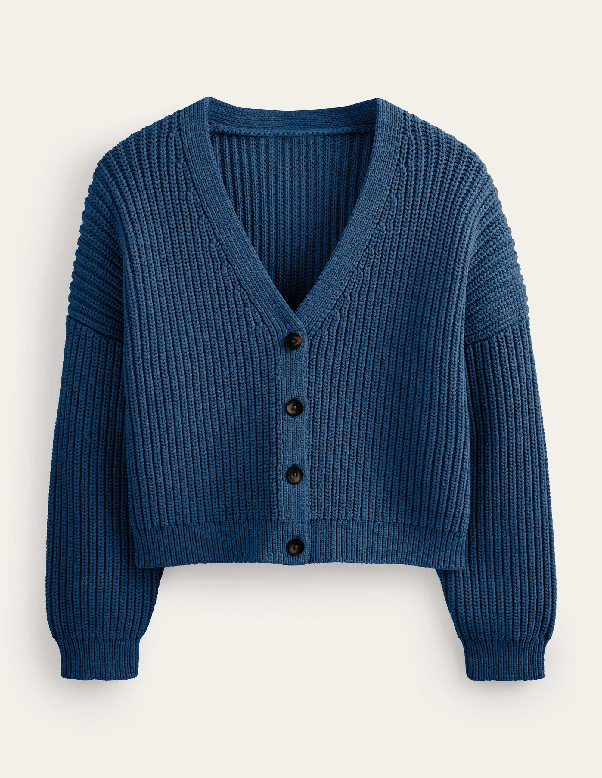 Oversized Ribbed Cardigan-Navy - Image 5