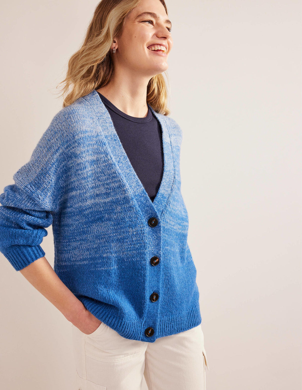 Fluffy Cardigan-Blue Ombre - Image 1