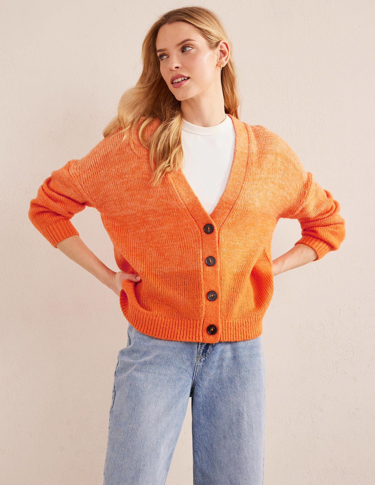 Fluffy Cardigan-Orange Ombre - Image 1