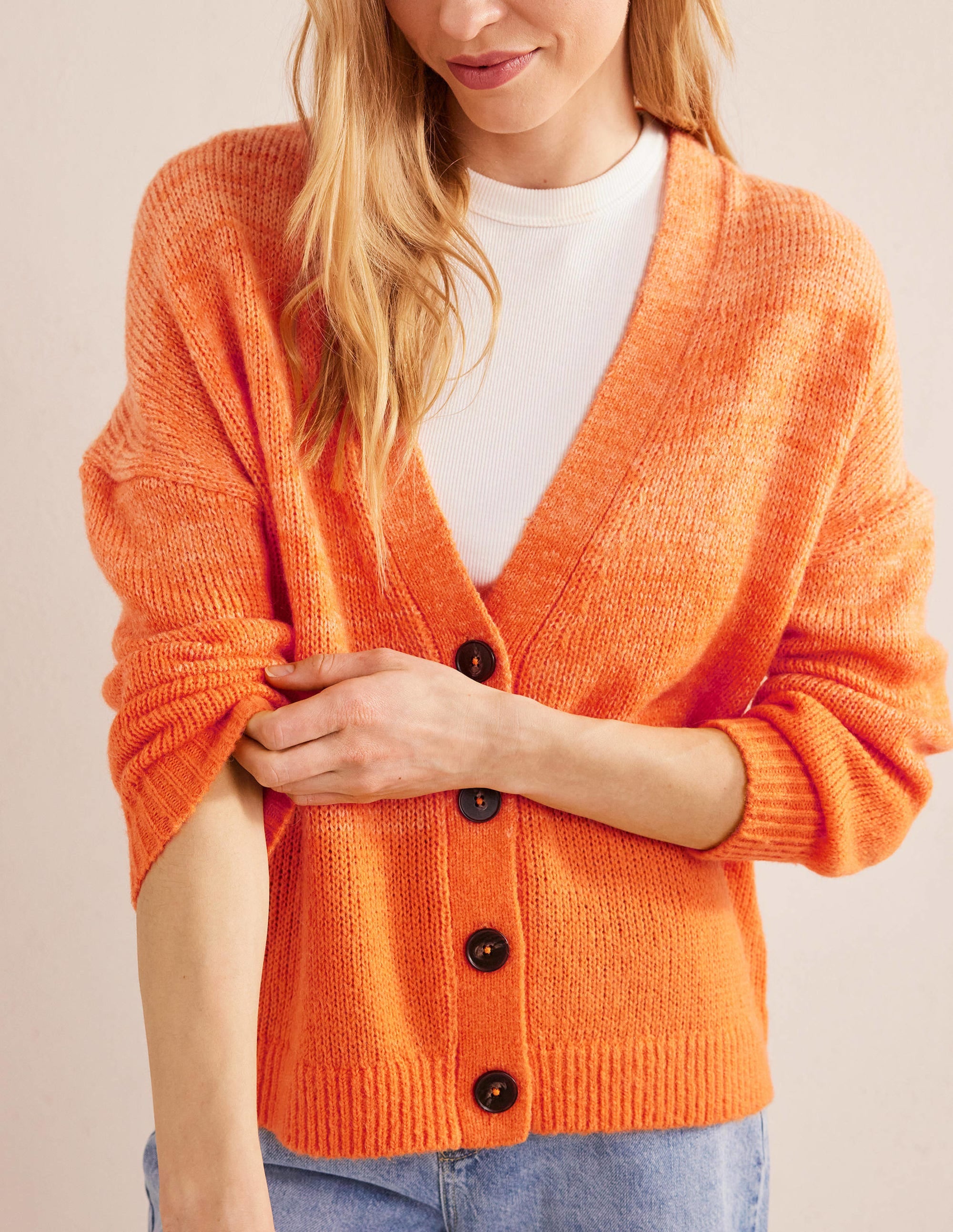 Fluffy Cardigan-Orange Ombre - Image 2