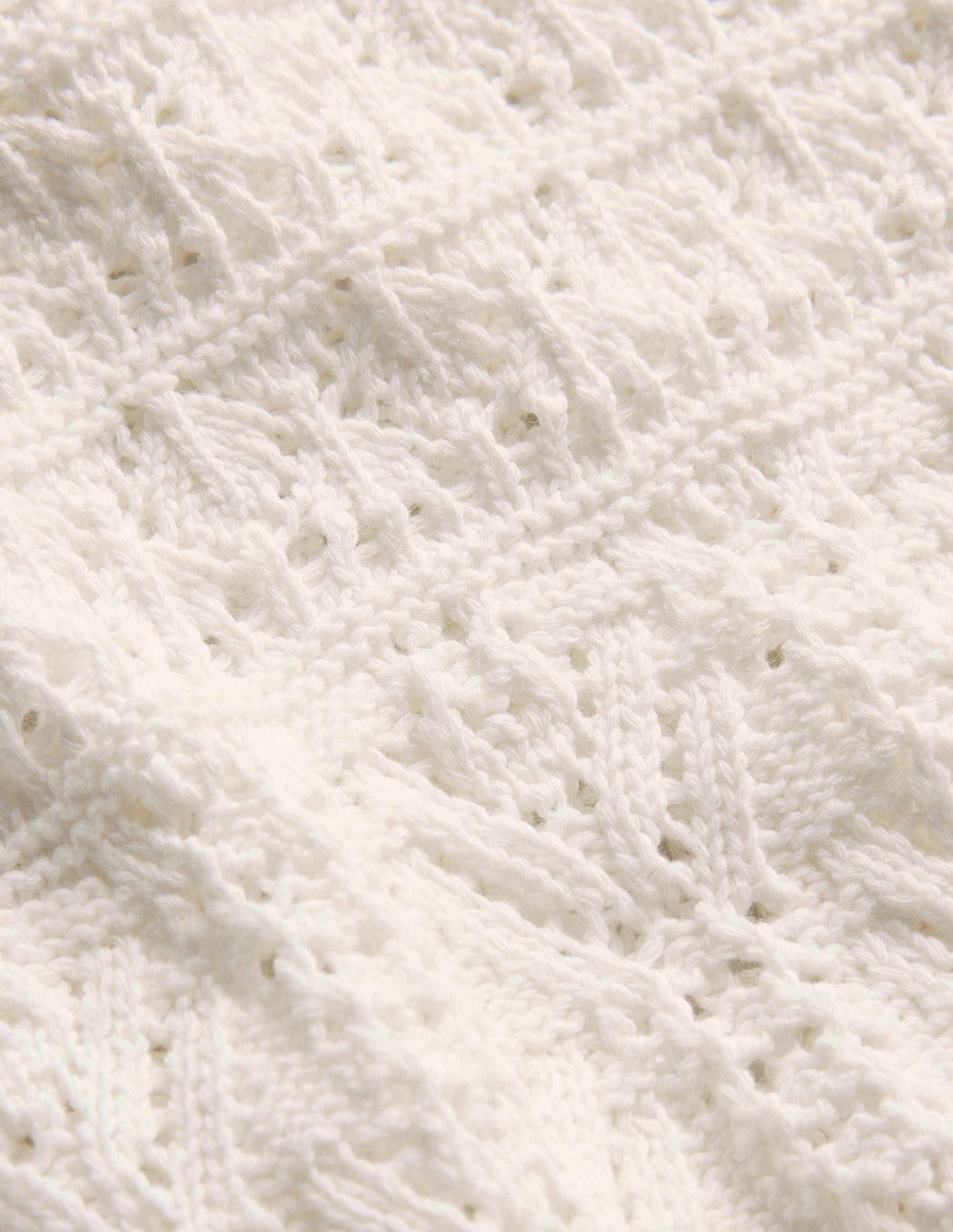 Pointelle Cotton Jumper-Warm Ivory - Image 6