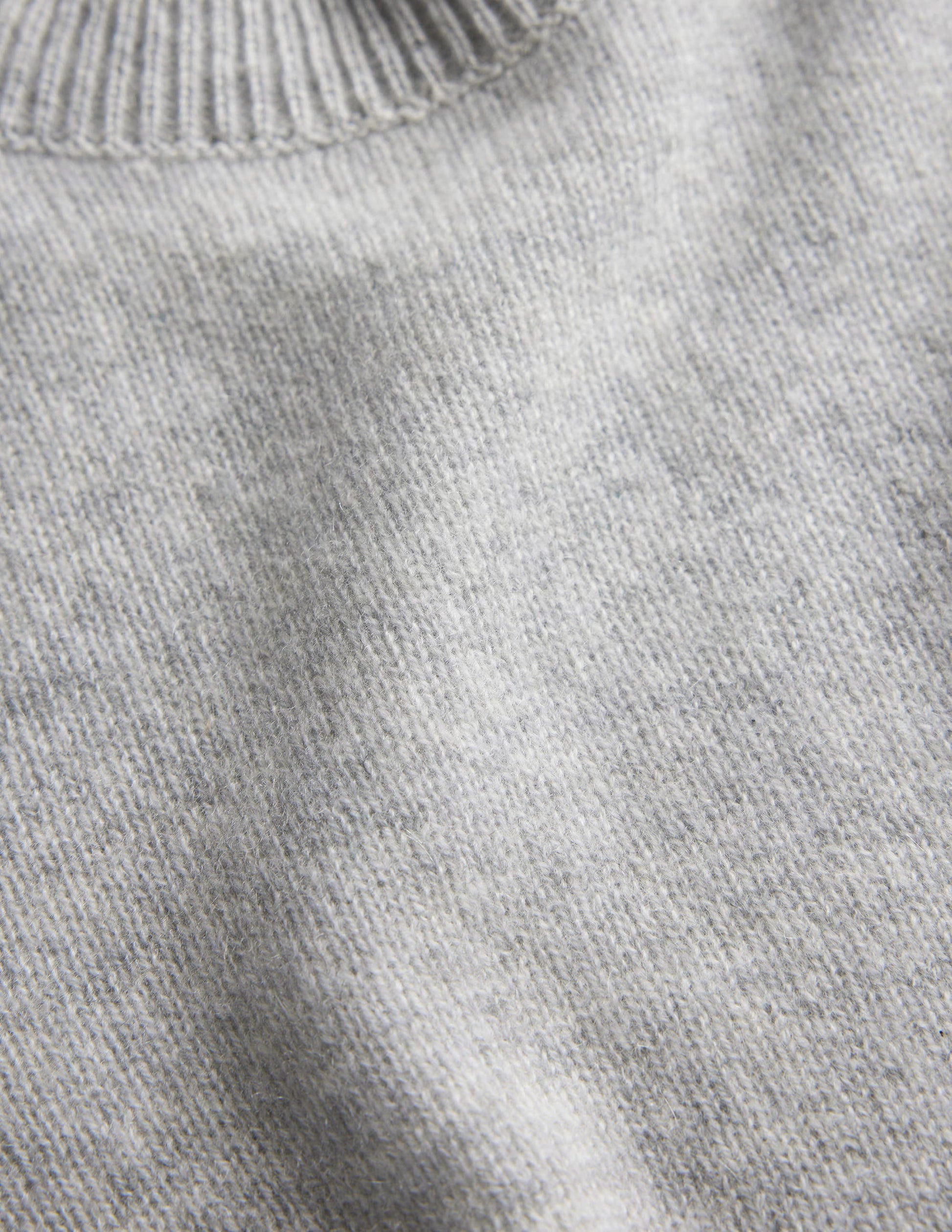 Cropped Cashmere T-Shirt-Pale Grey Melange-6