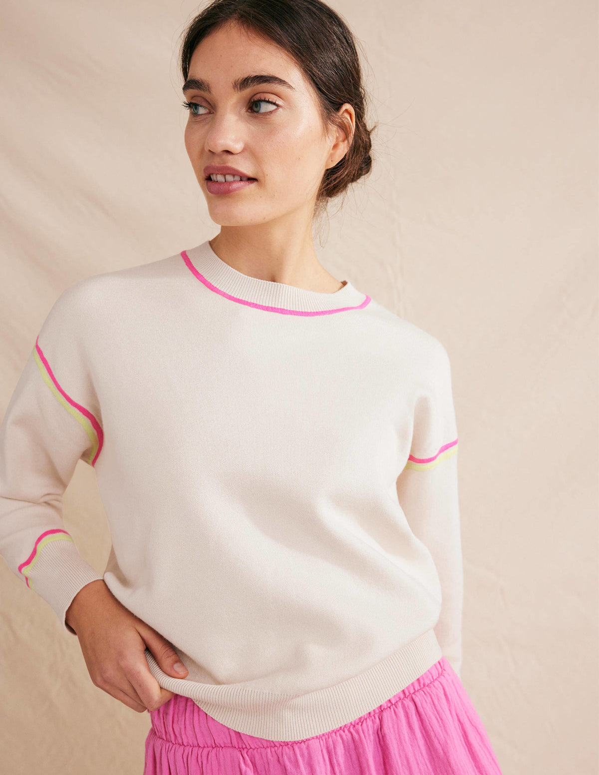 Knitted Sweatshirt-Warm Ivory-1