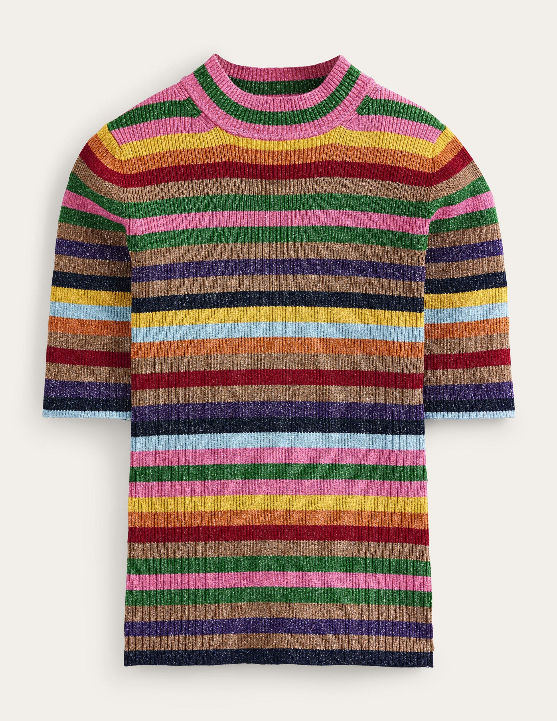 Sparkle High Neck Top-Sparkle Multi Stripe-5