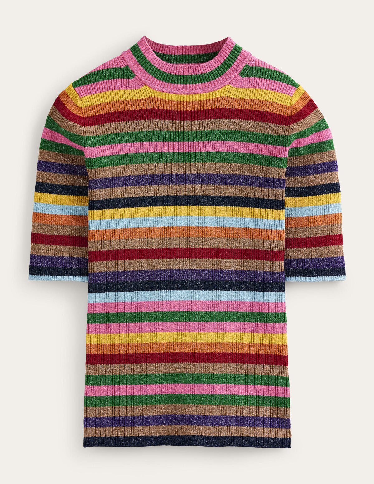 Sparkle High Neck Top-Sparkle Multi Stripe - Image 5