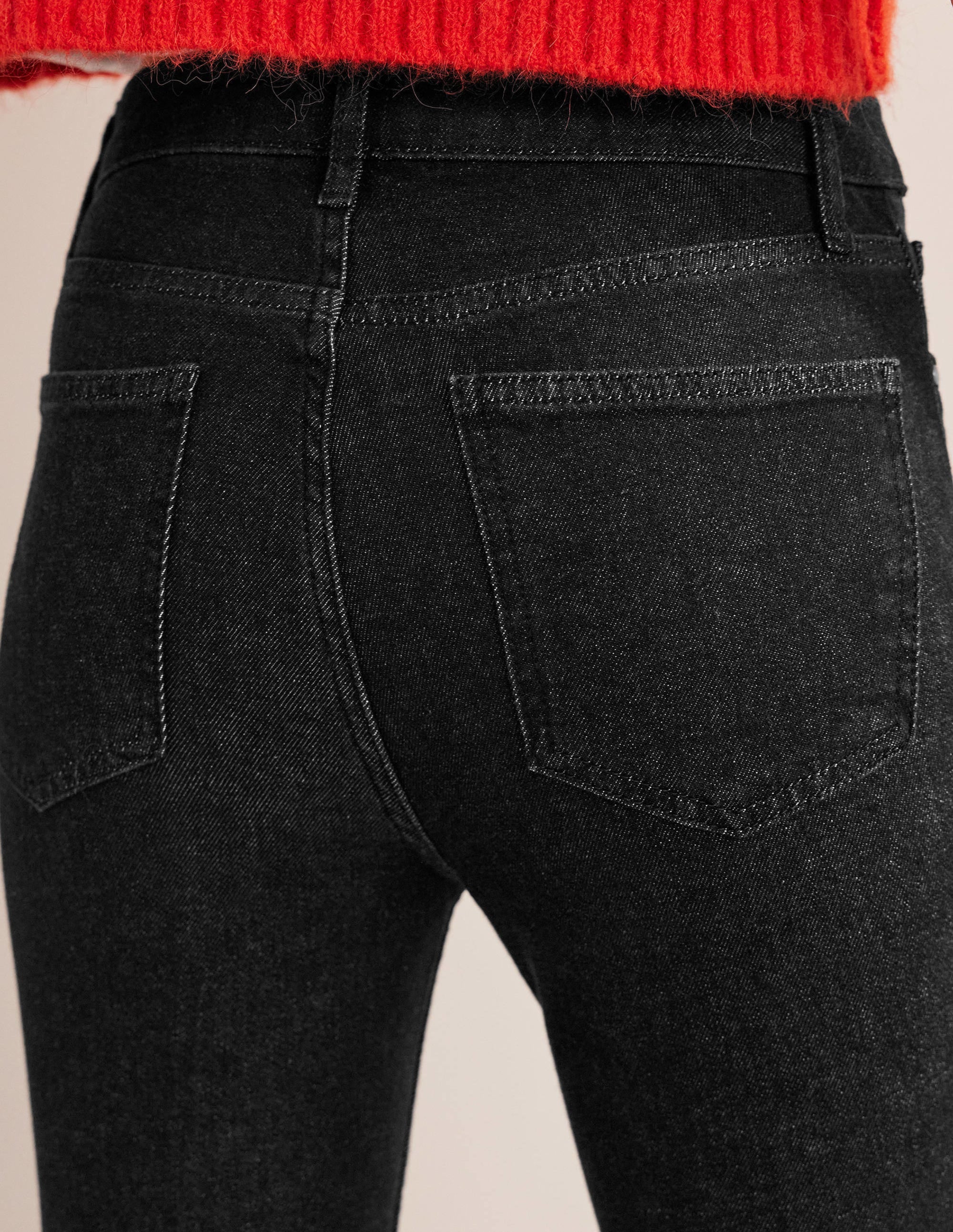Fitted Cropped Flare Jeans-Black - Image 2