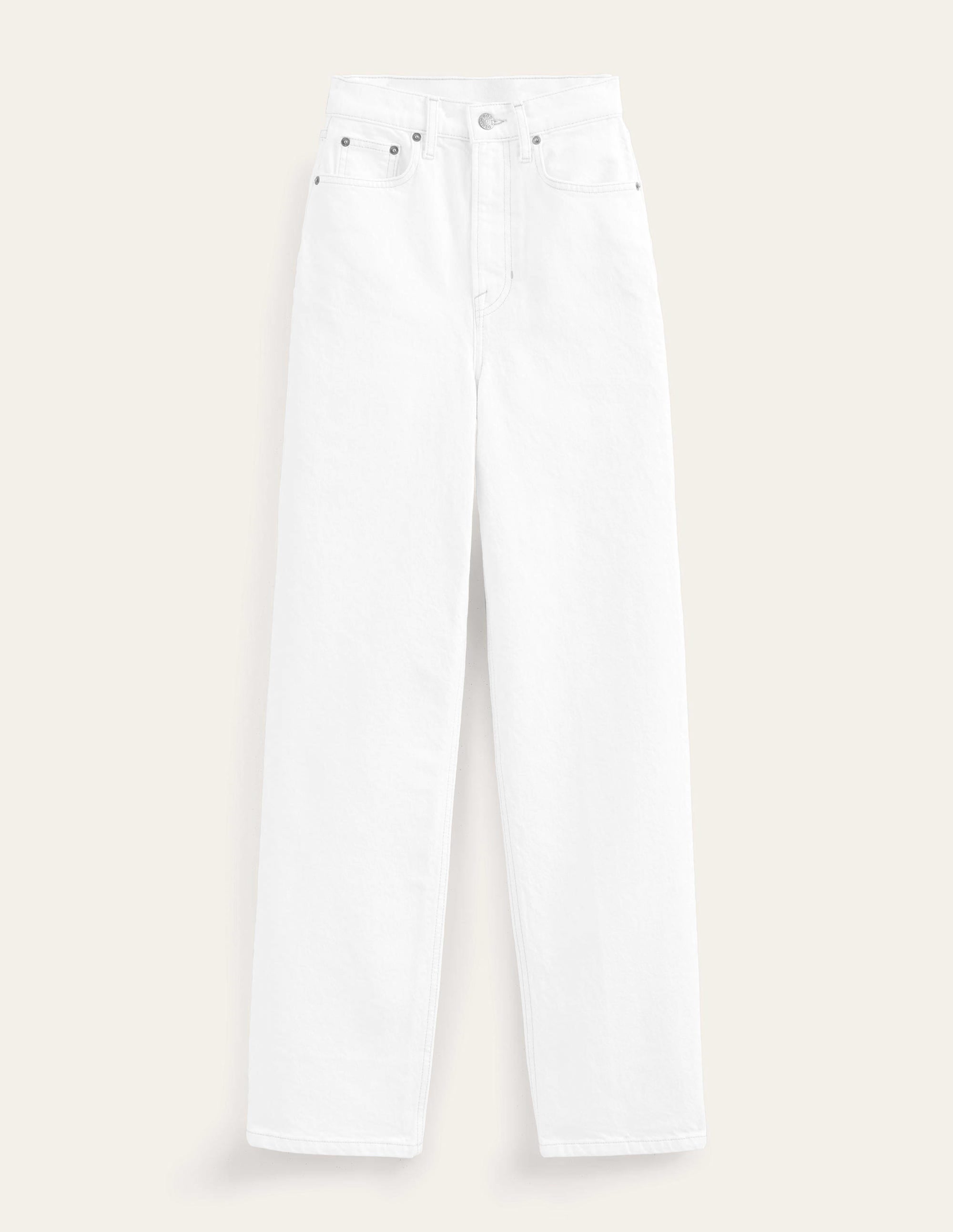 High Rise True Straight Jeans-White - Image 6