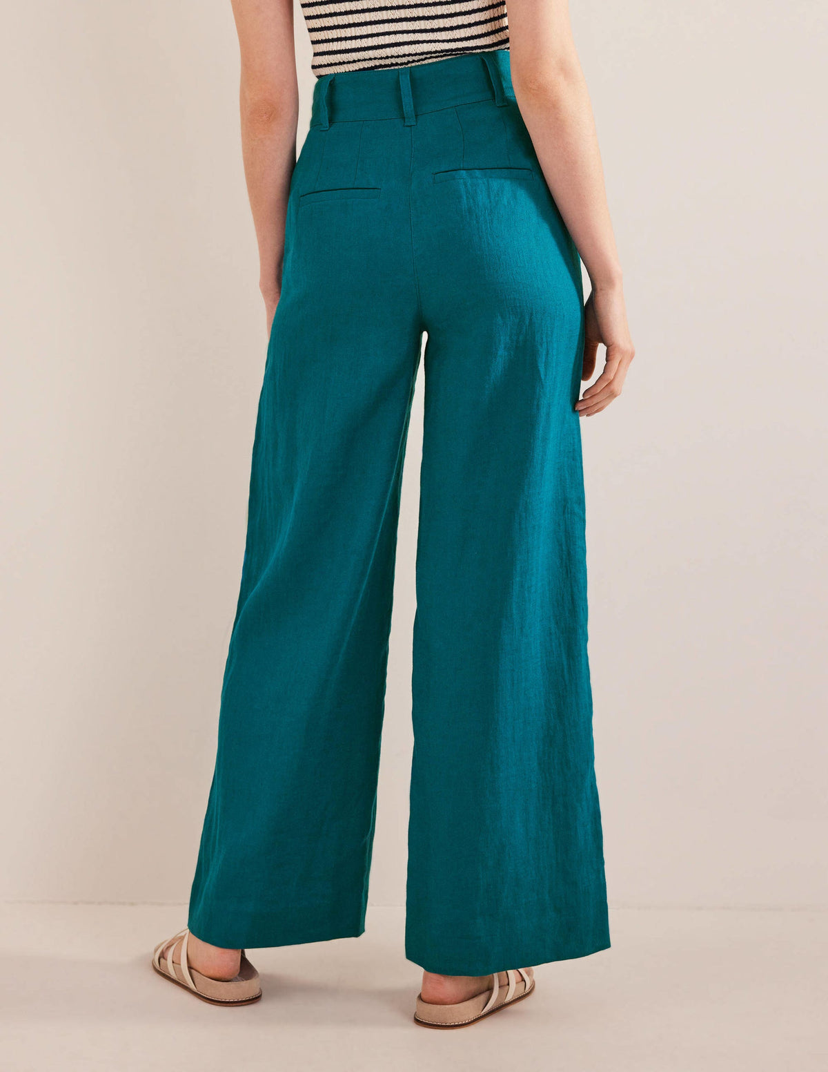 Highbury Linen Trousers-Crystal Teal - Image 3