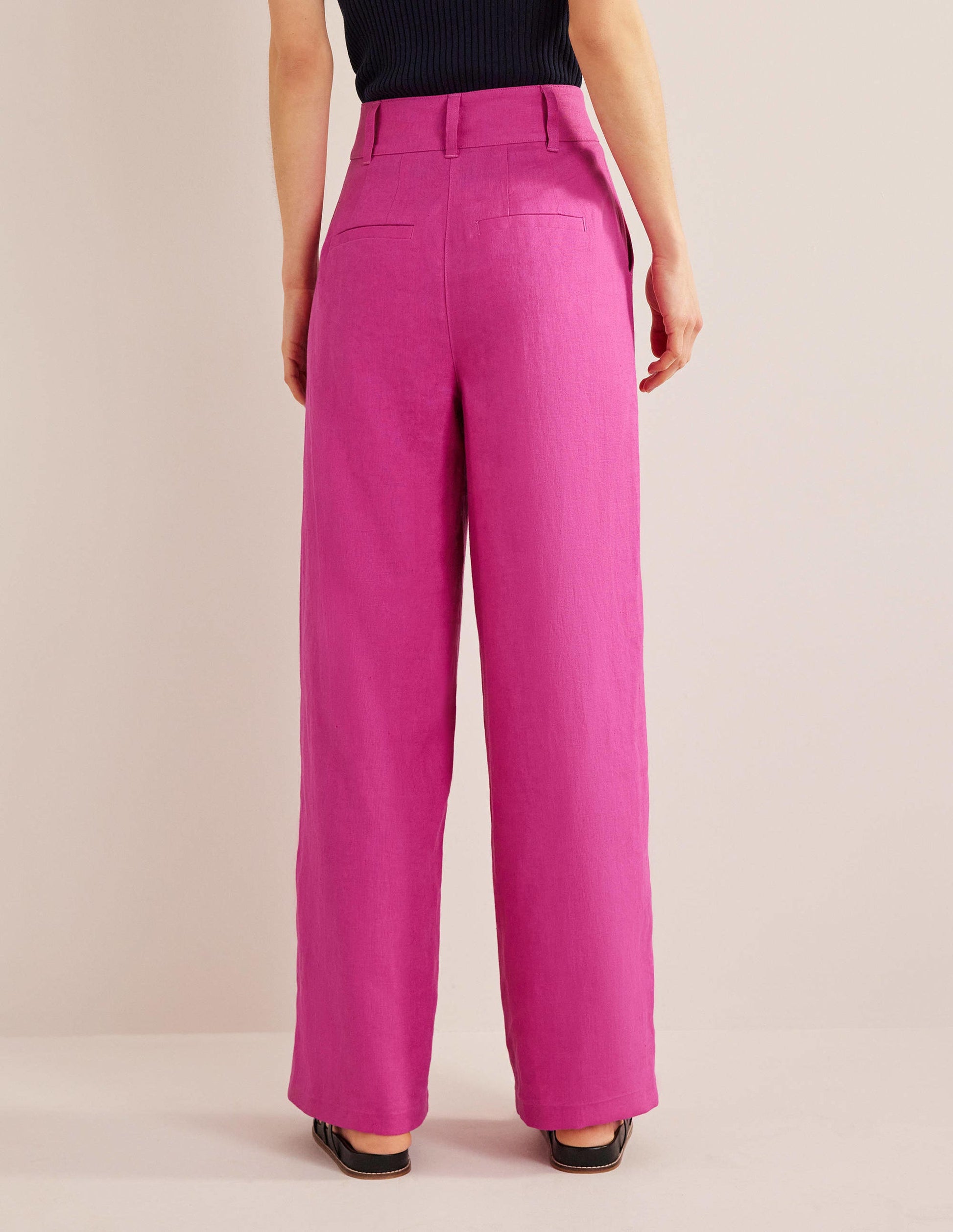 Highbury Linen Trousers-Rose Violet-3