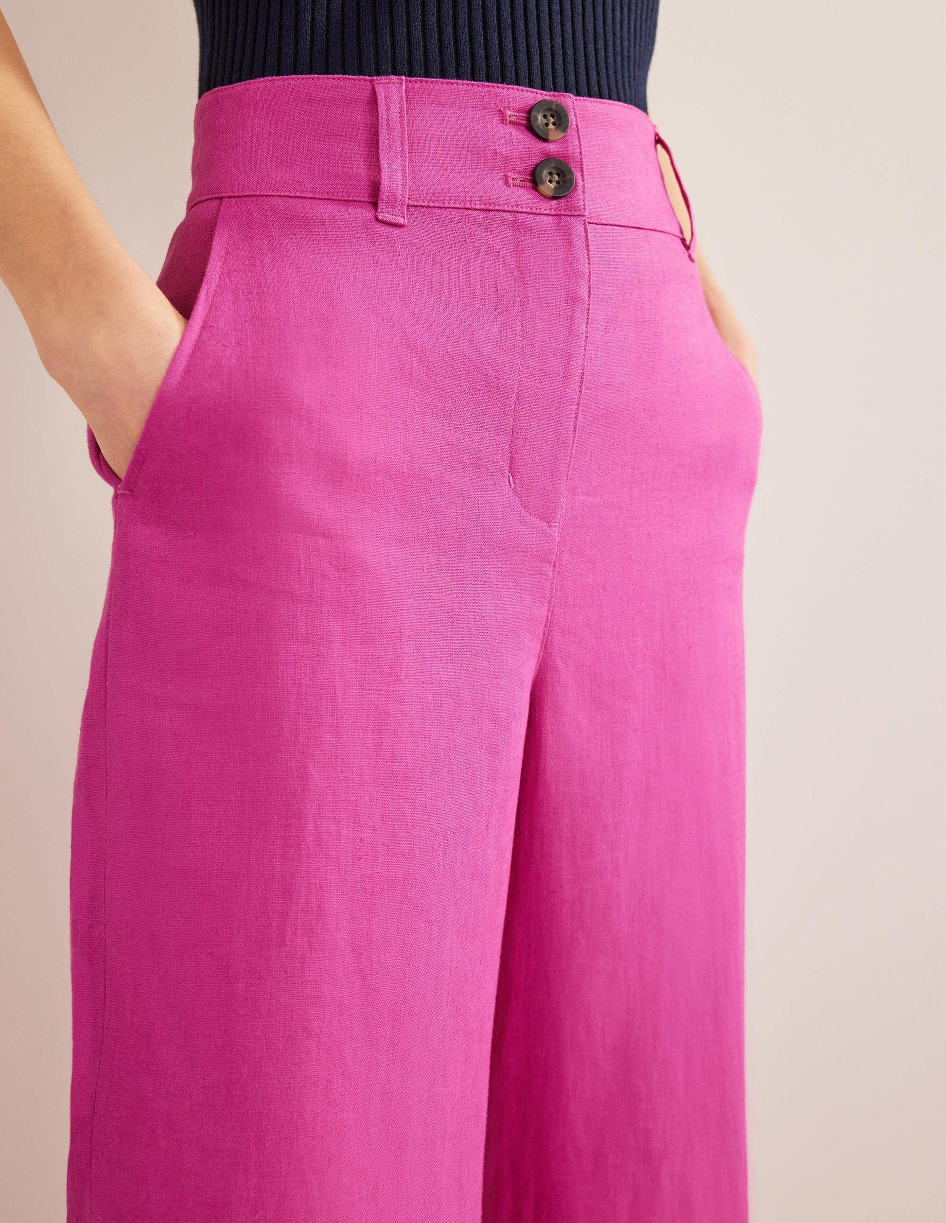 Highbury Linen Trousers-Rose Violet-5