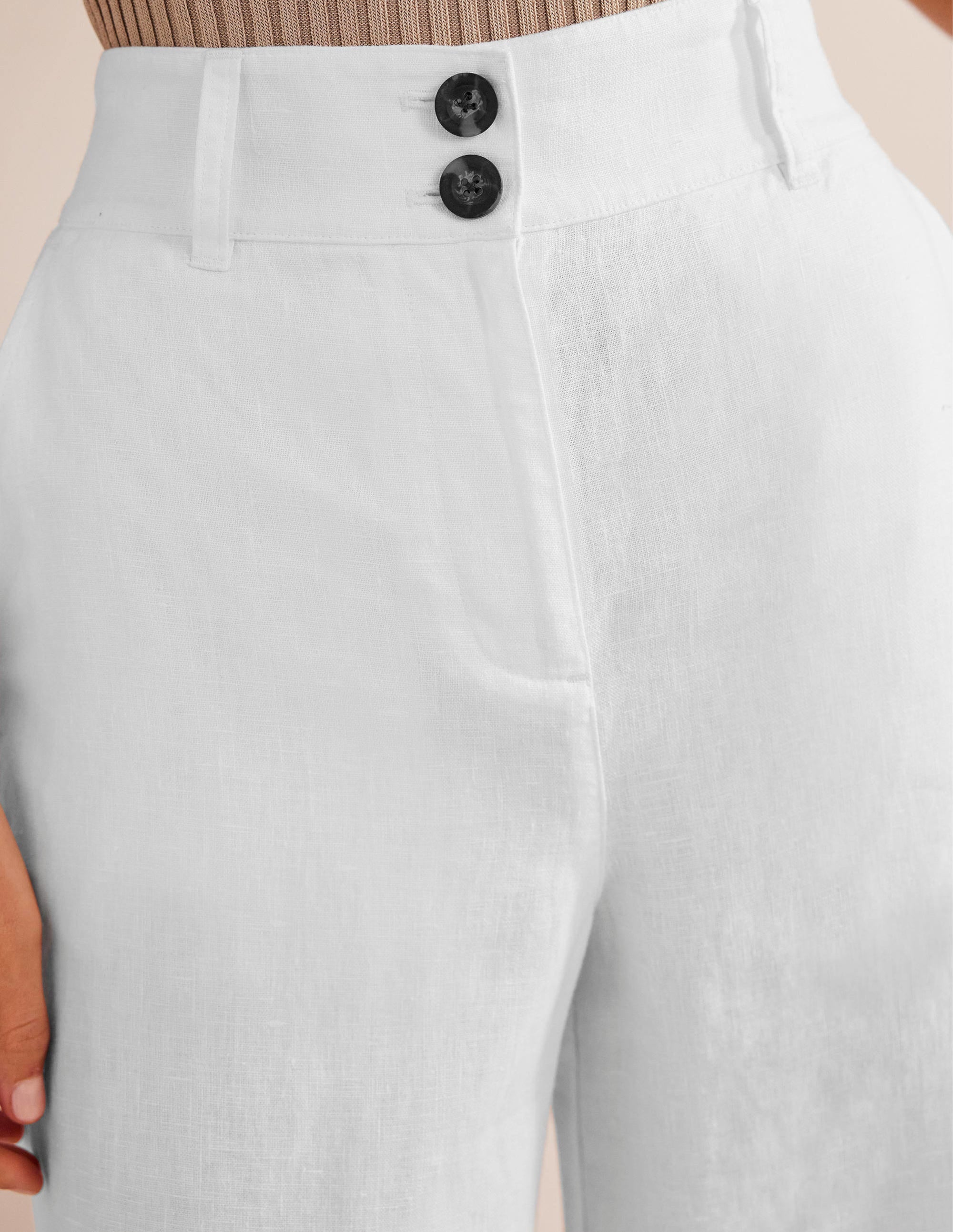 Highbury Linen Trousers-White - Image 5