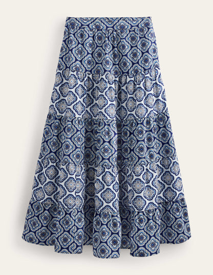 Tiered Poplin Midi Skirt-Heavenly Blue, Botanic Blush-5