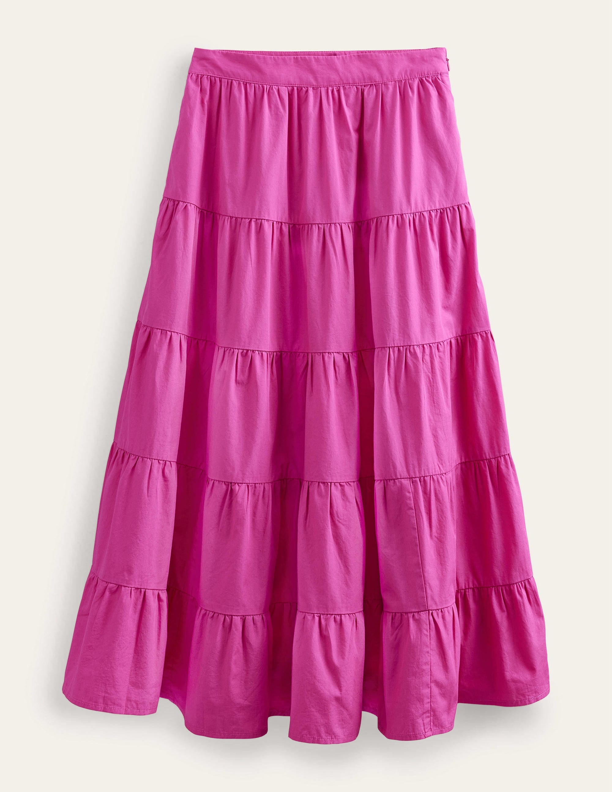 Tiered Poplin Midi Skirt-Rose Violet - Image 6