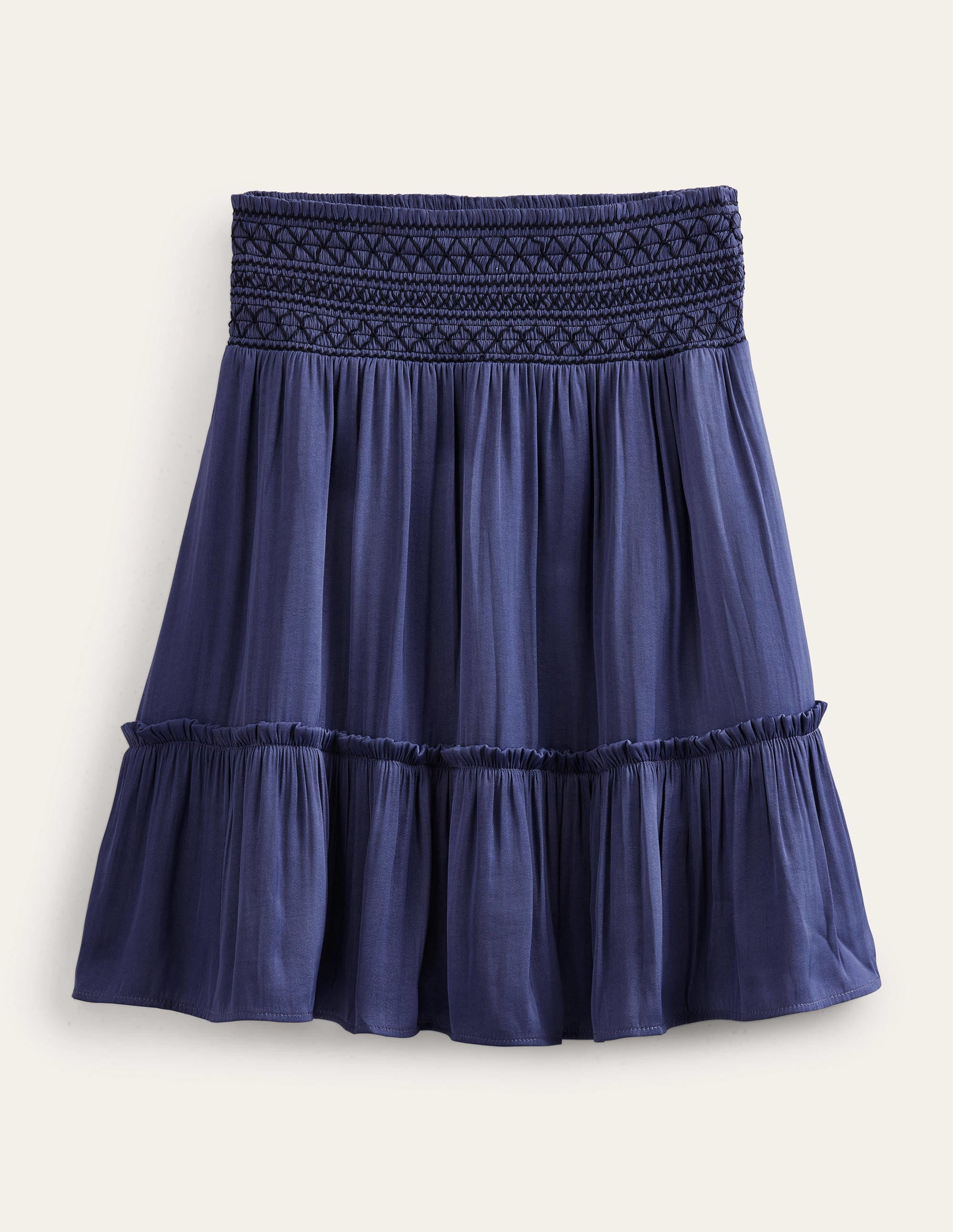 Shirred Waist Mini Skirt-Nightshade Blue - Image 5