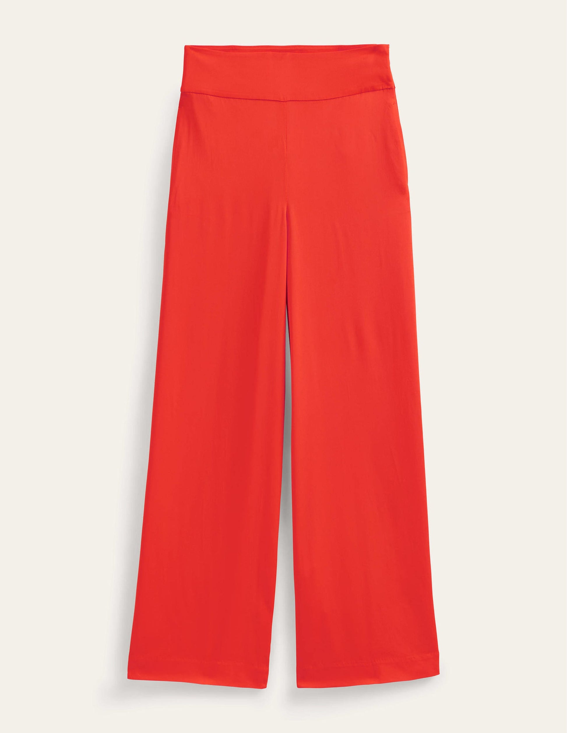 Fluid Wide Trousers-Vermillion Red-6