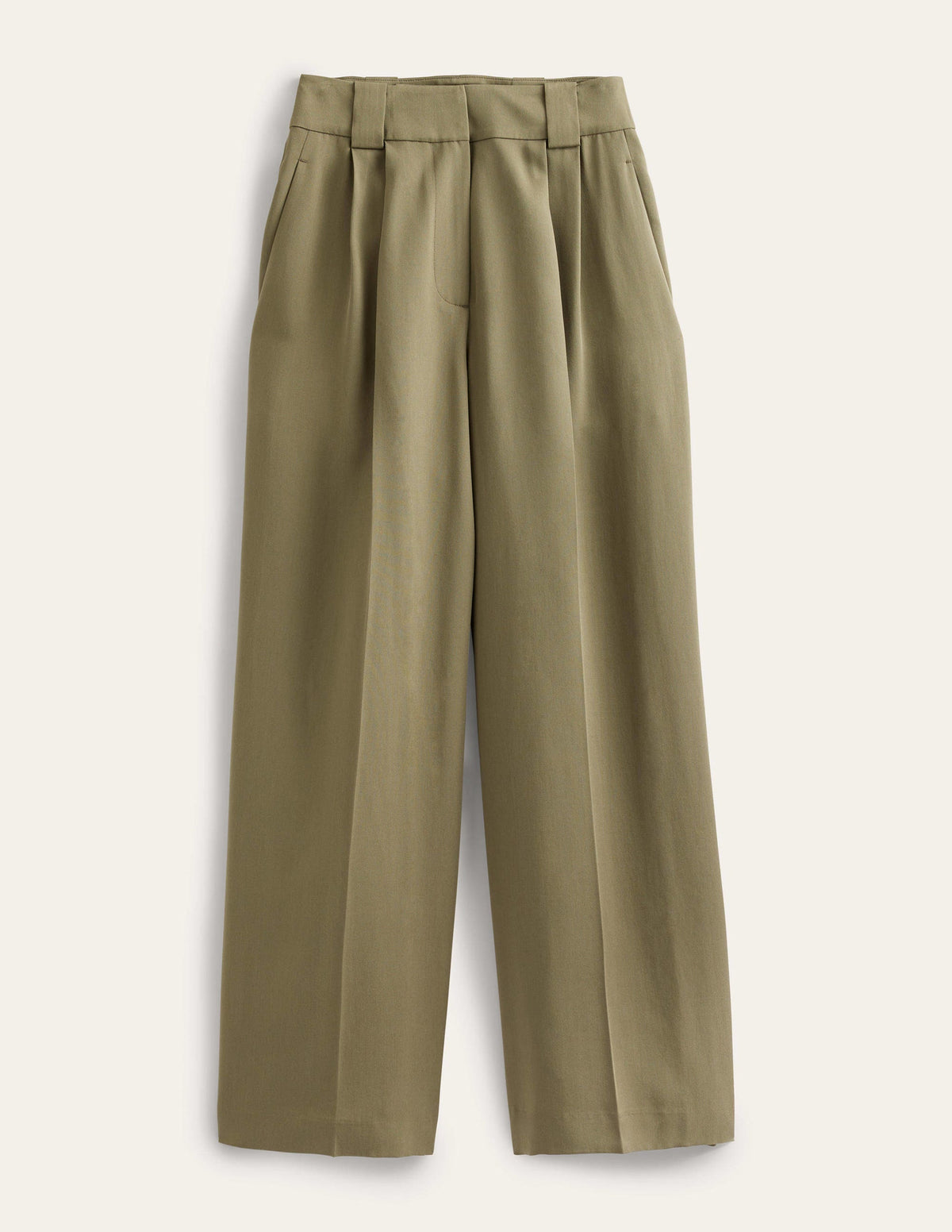 Islington Wide Leg Trousers-Washed Khaki - Image 5