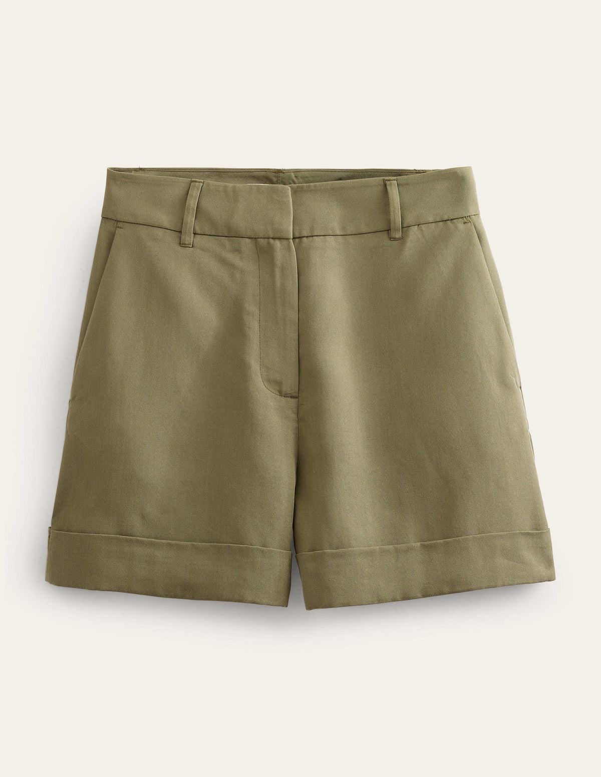 Relaxed Turn Up Shorts-Washed Khaki-6