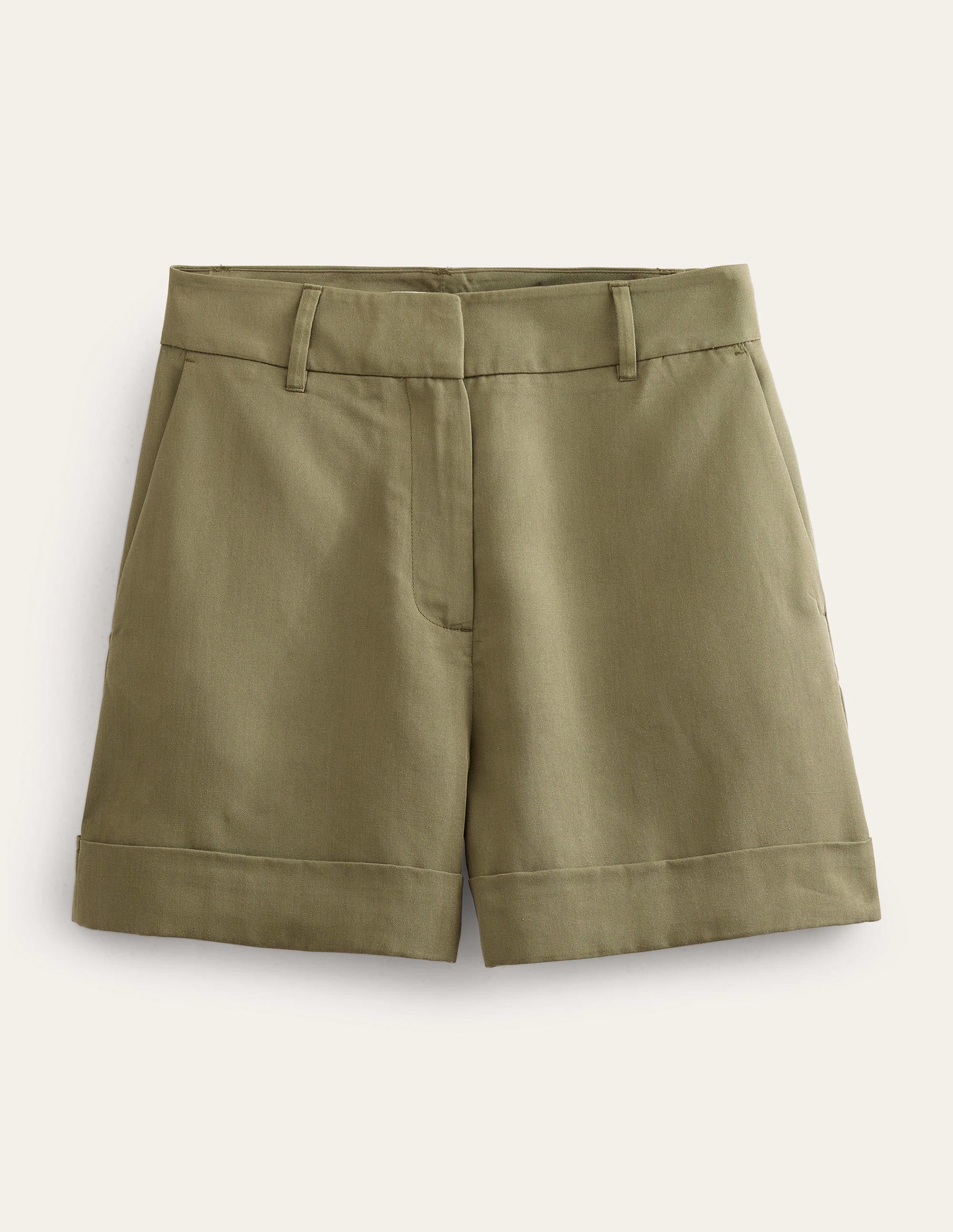 Relaxed Turn Up Shorts-Washed Khaki - Image 6
