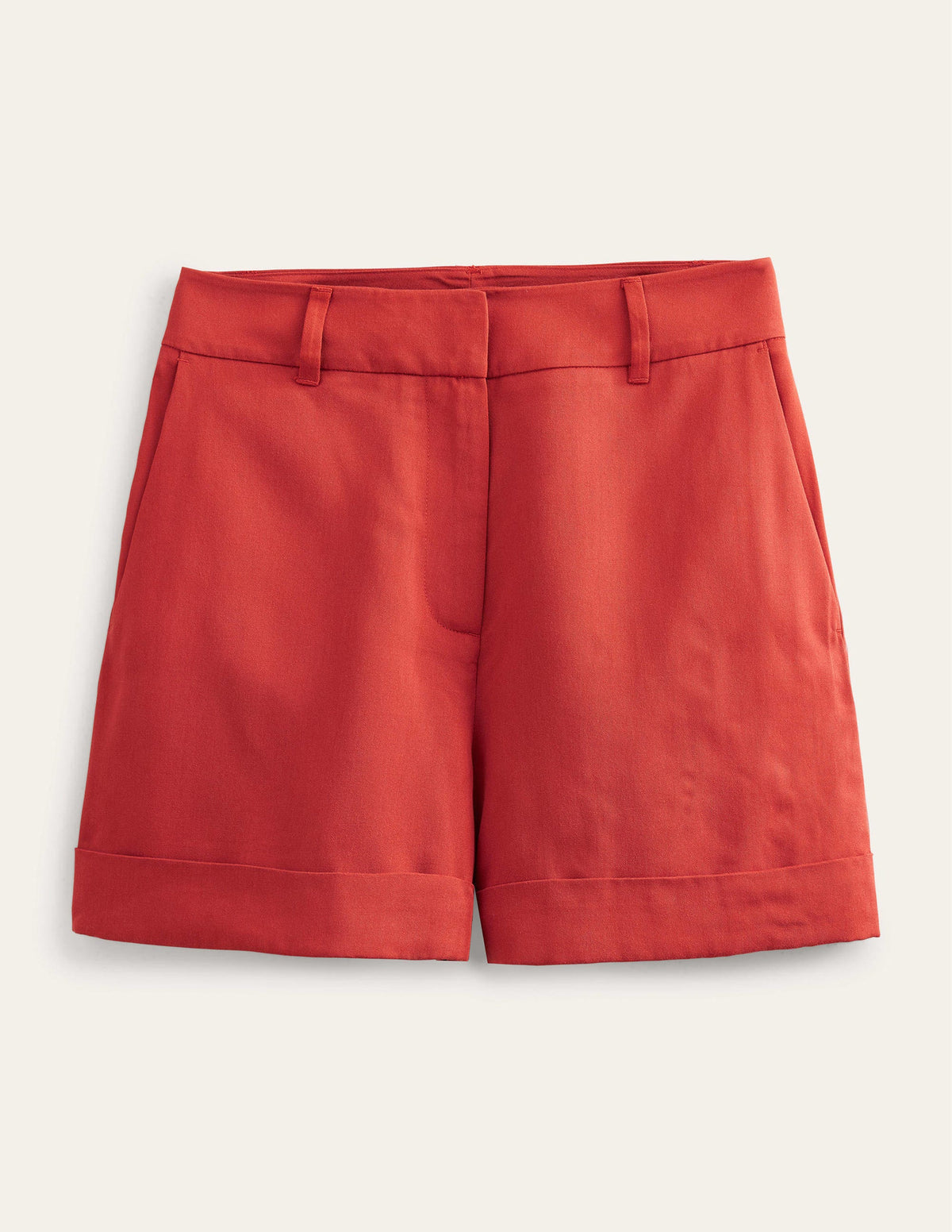 Relaxed Turn Up Shorts-Tomato - Image 5