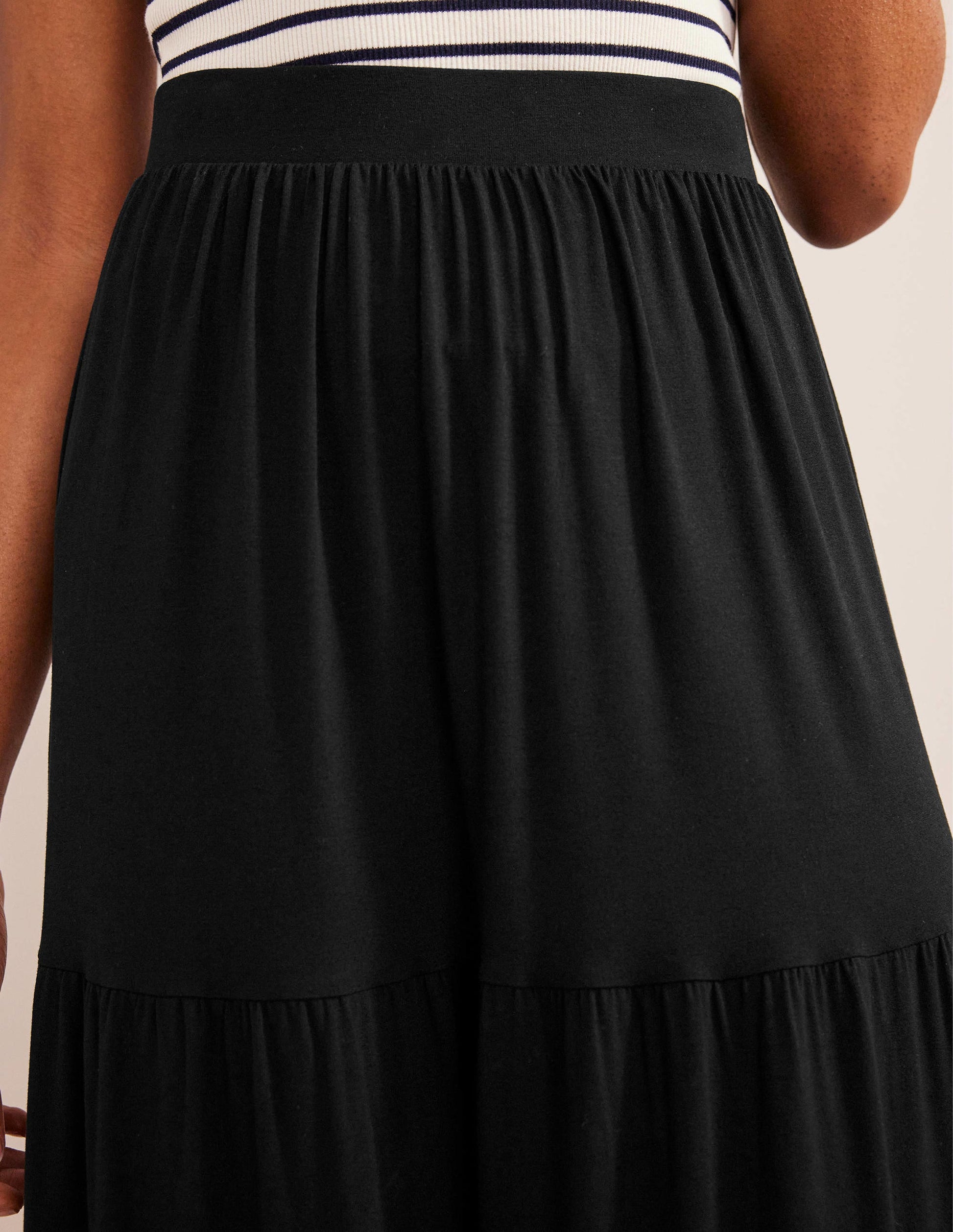 Jersey Maxi Skirt-Black-2