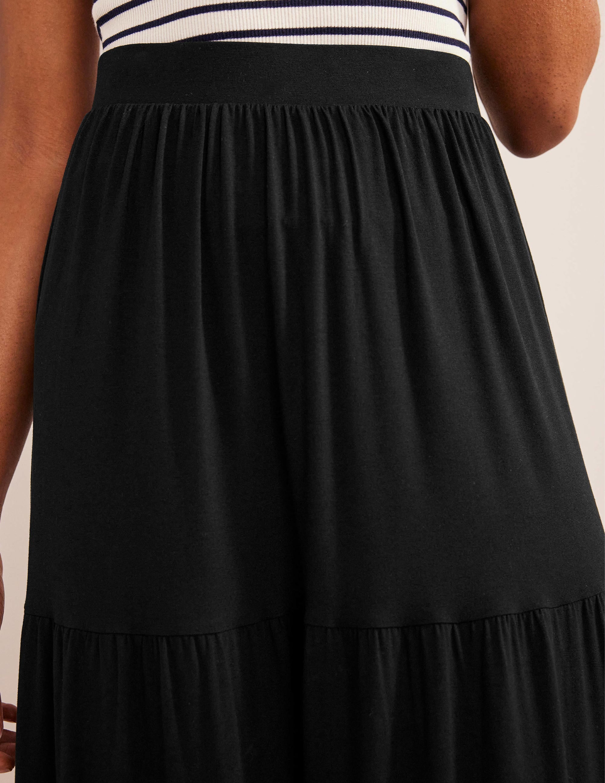 Jersey Maxi Skirt-Black - Image 2