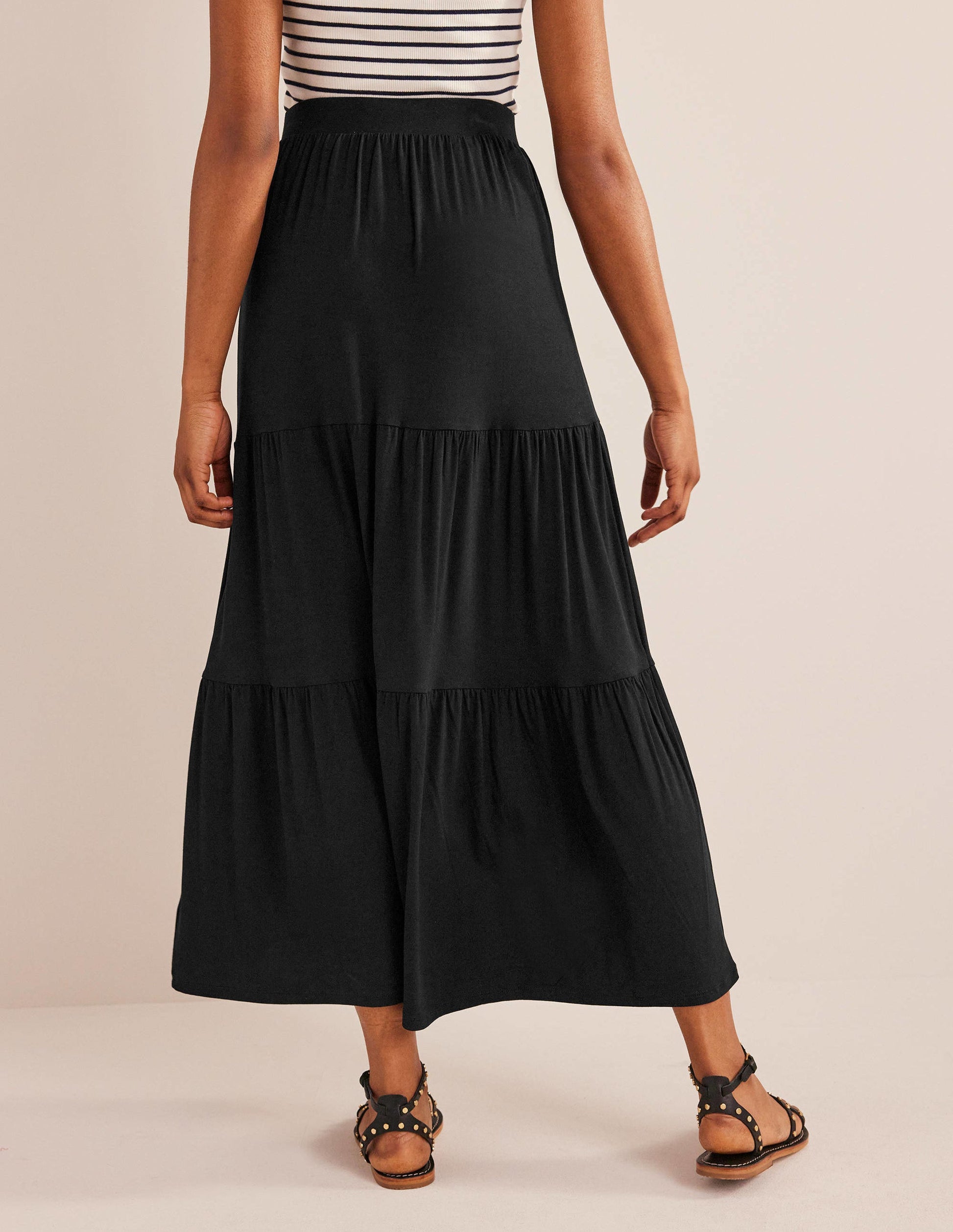 Jersey Maxi Skirt-Black-3