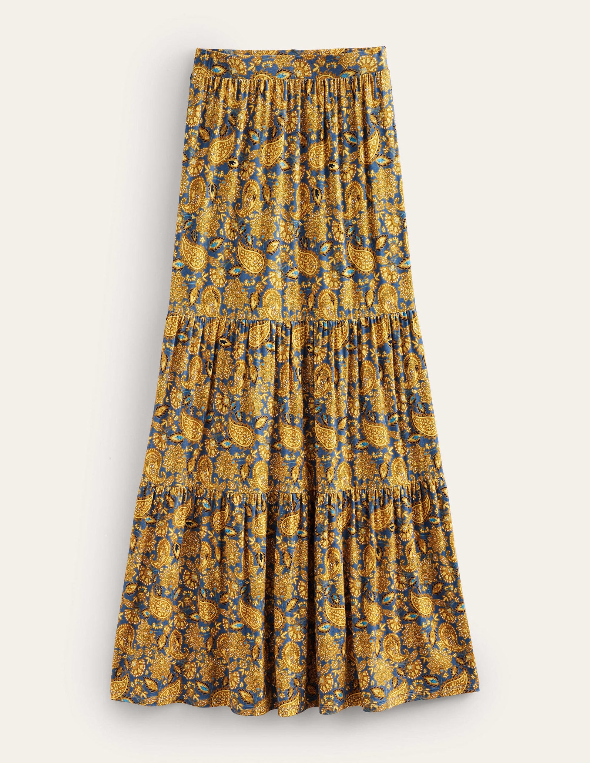 Jersey Maxi Skirt-Harvest Gold, Paisley Terrace-7