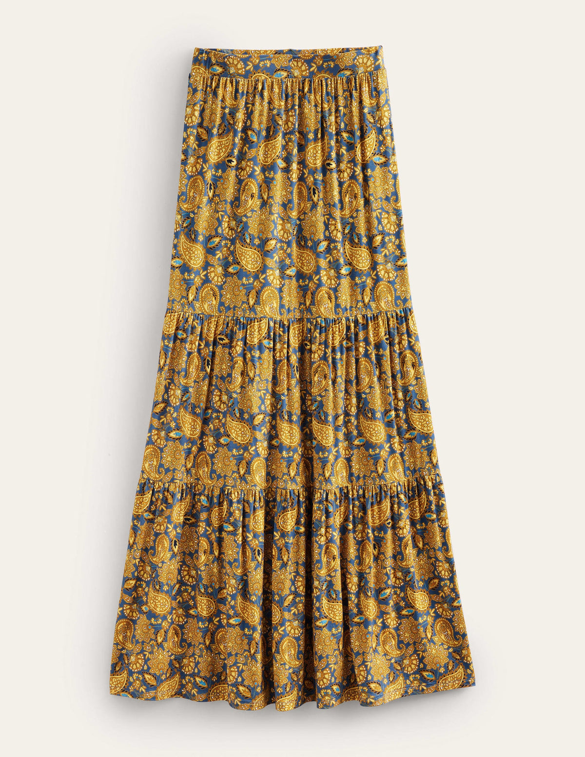 Jersey Maxi Skirt-Harvest Gold, Paisley Terrace - Image 7