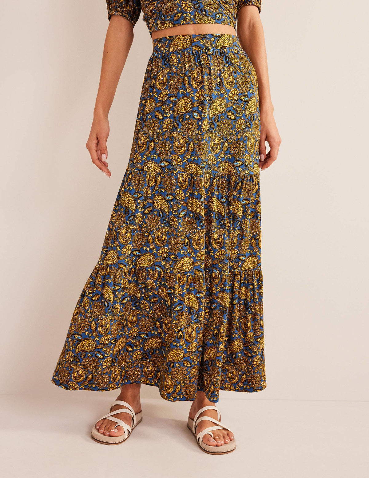 Jersey Maxi Skirt-Harvest Gold, Paisley Terrace-4