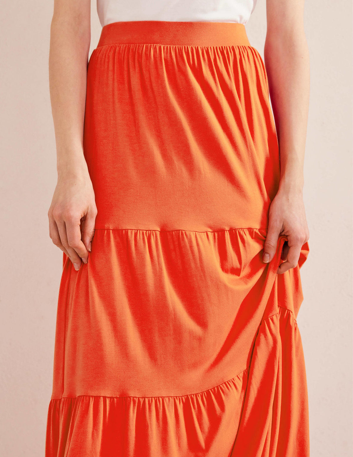 Jersey Maxi Skirt-Vermillion - Image 2